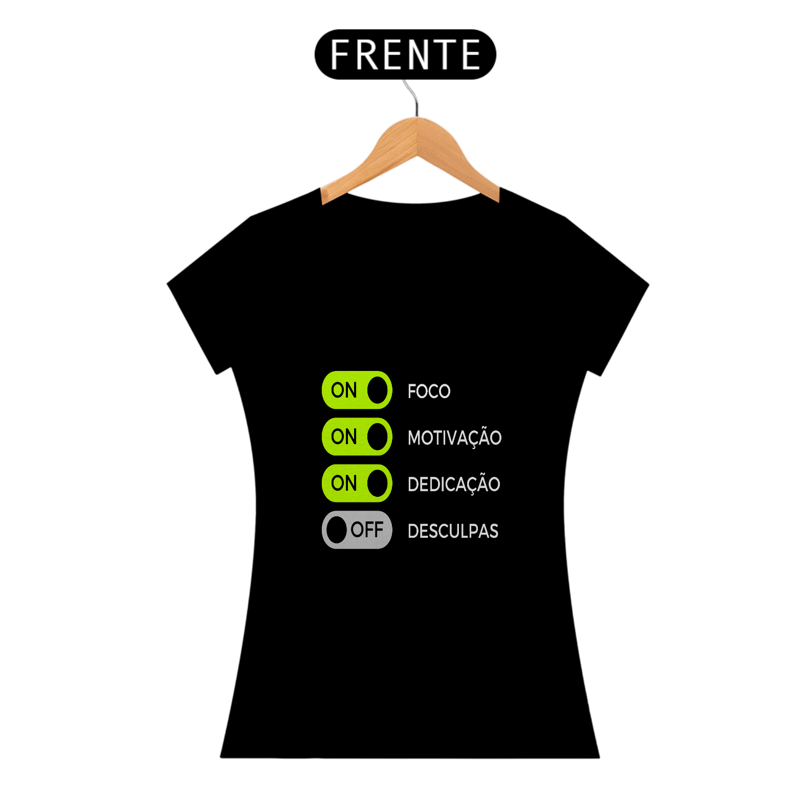 Nome do produto: Camiseta moda Fitness, motivacional.