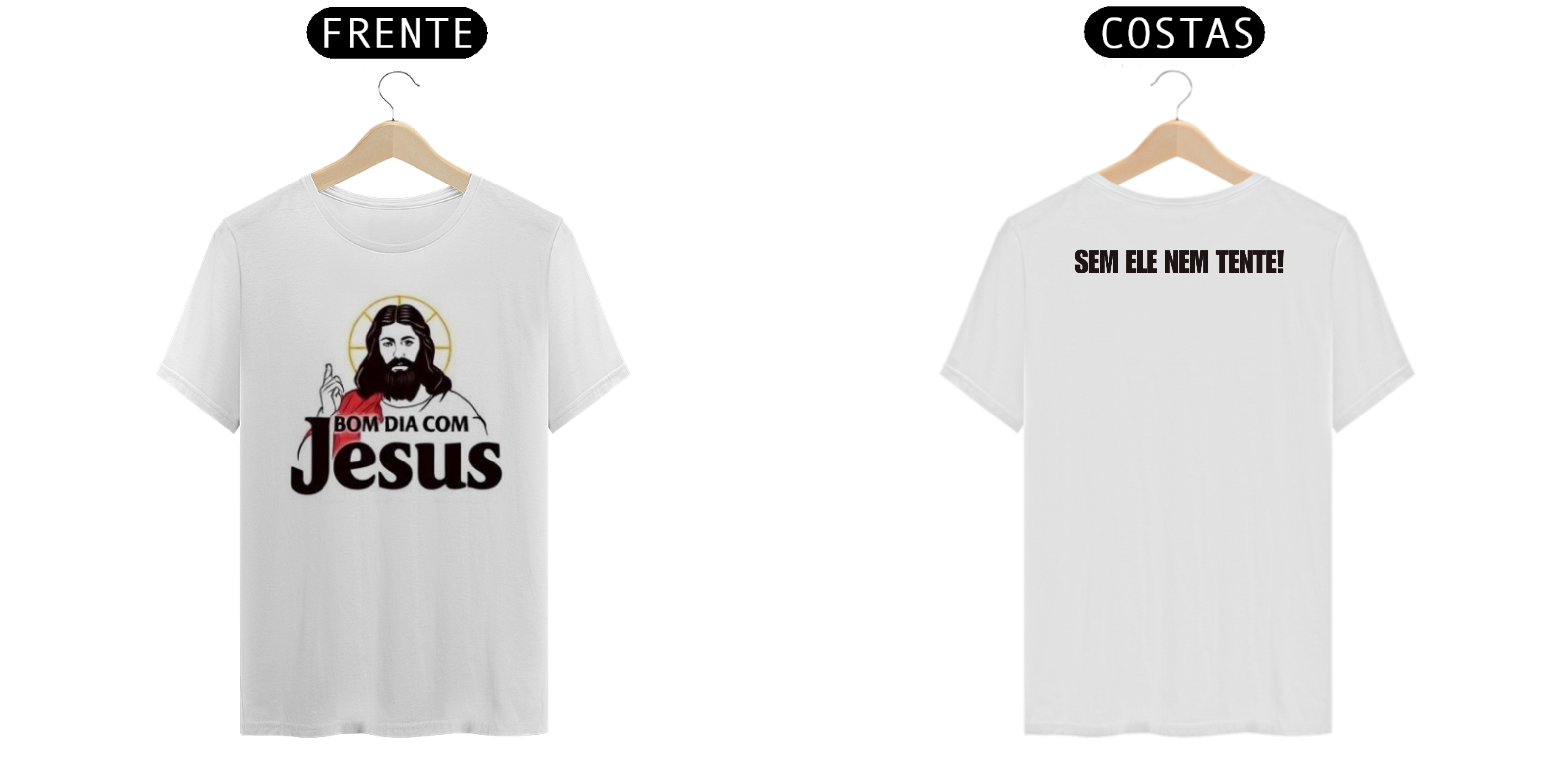 Nome do produto: Camiseta  Masculina Bom dia Com Jesus