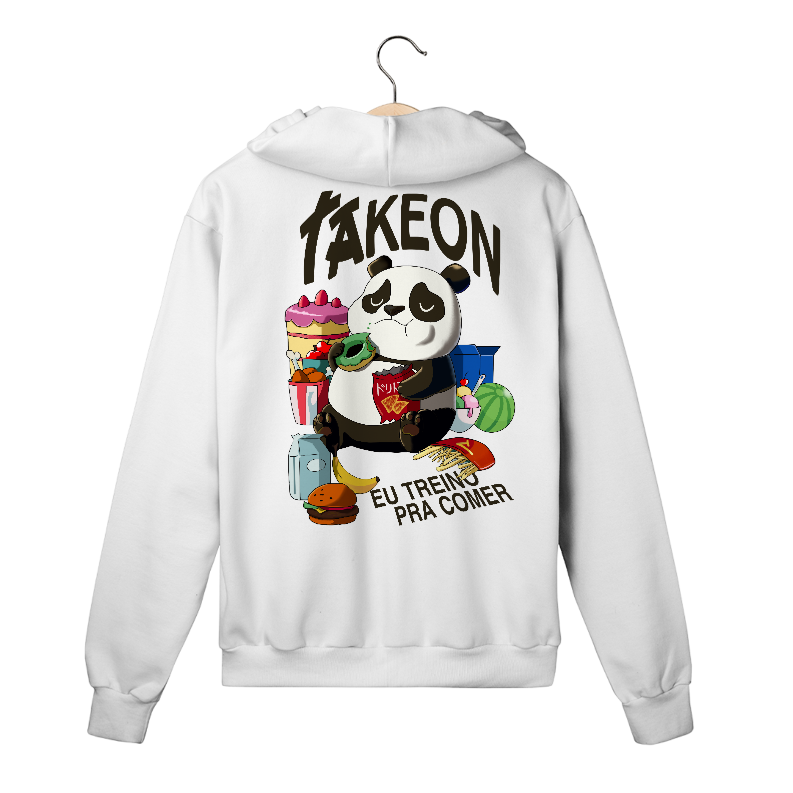 Nome do produto: Moletom Panda Eu Treino Para Comer