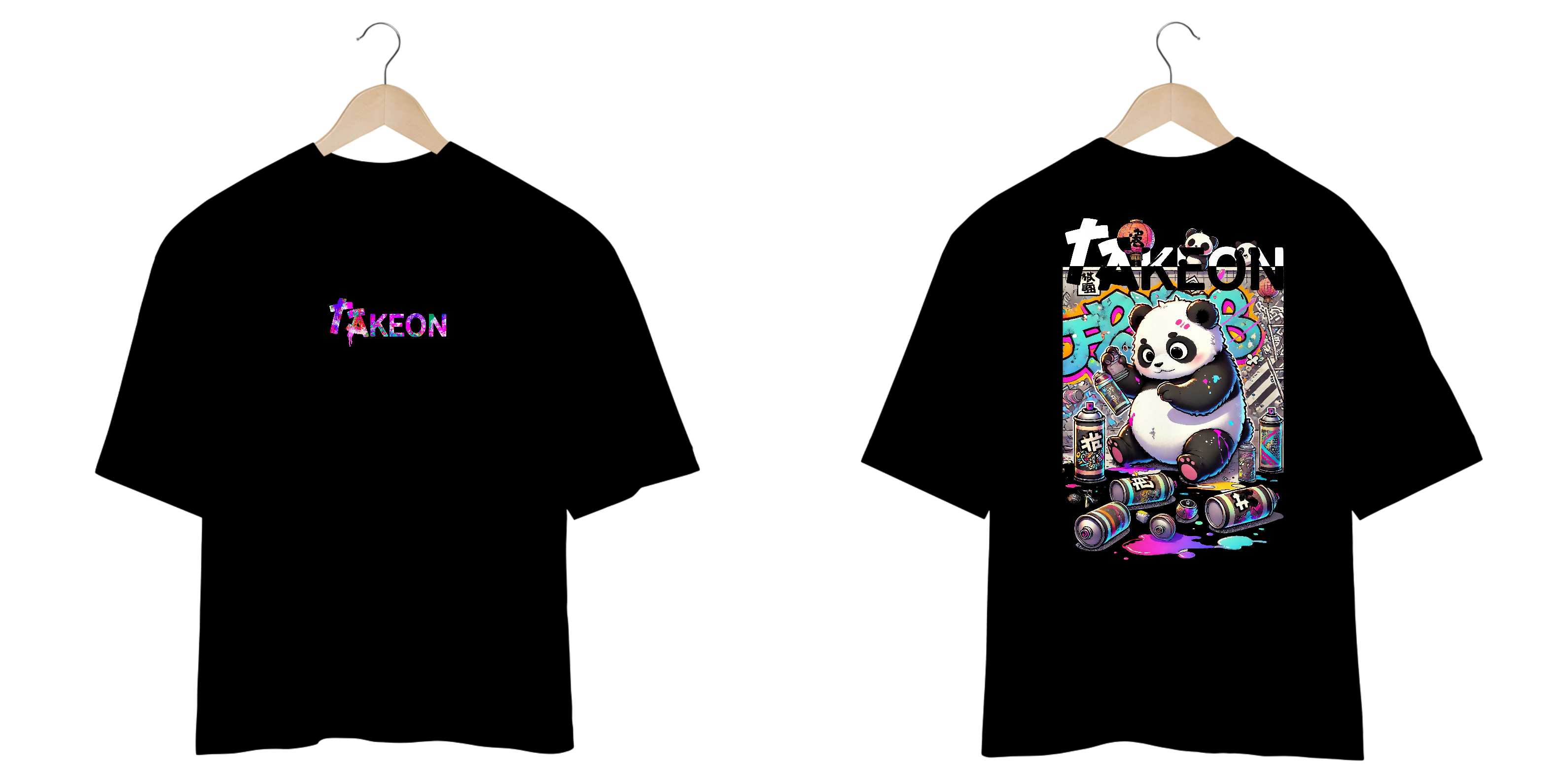 Nome do produto: Camiseta Oversized Panda Sprayed Preta
