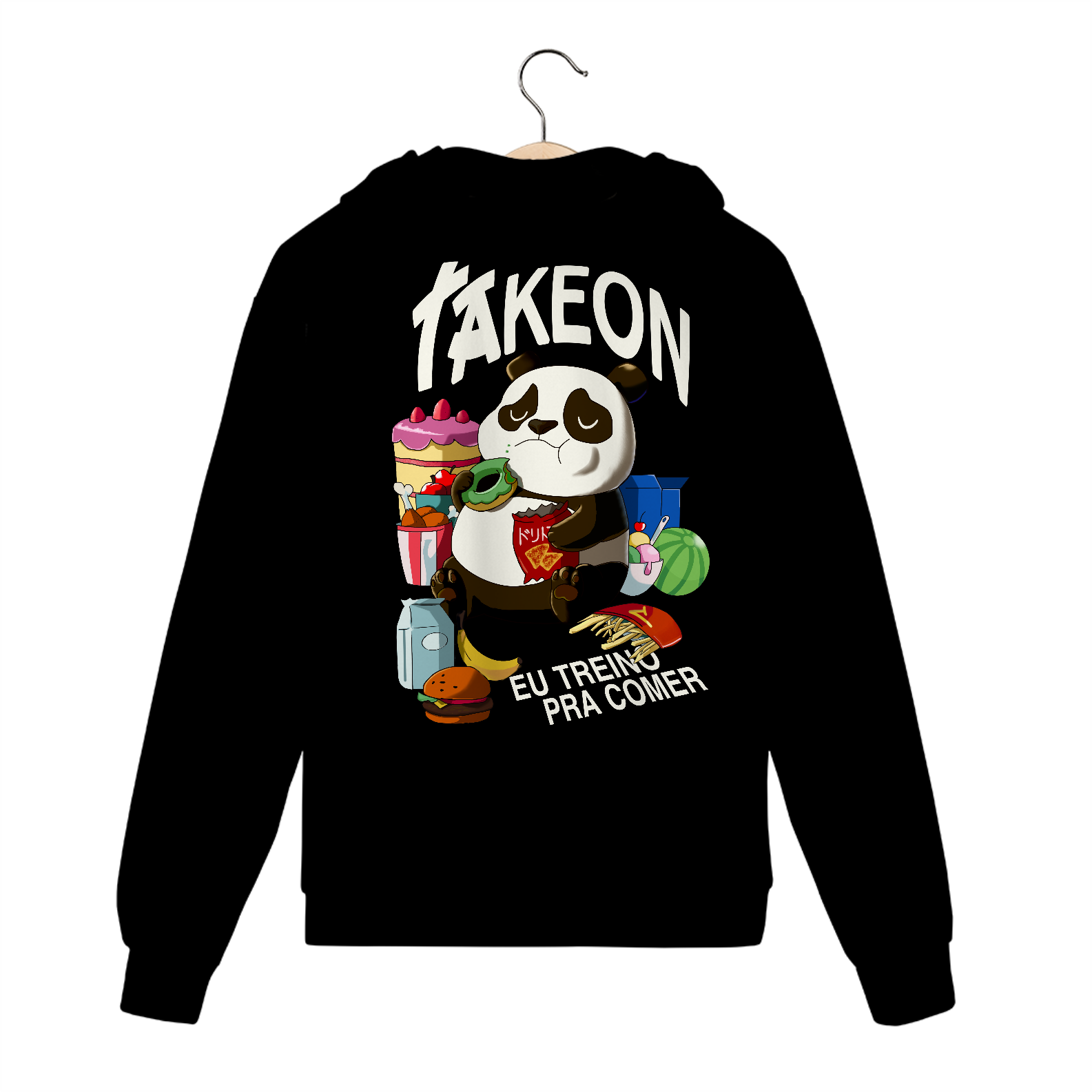 Nome do produto: Moletom Panda Eu Treino Para Comer