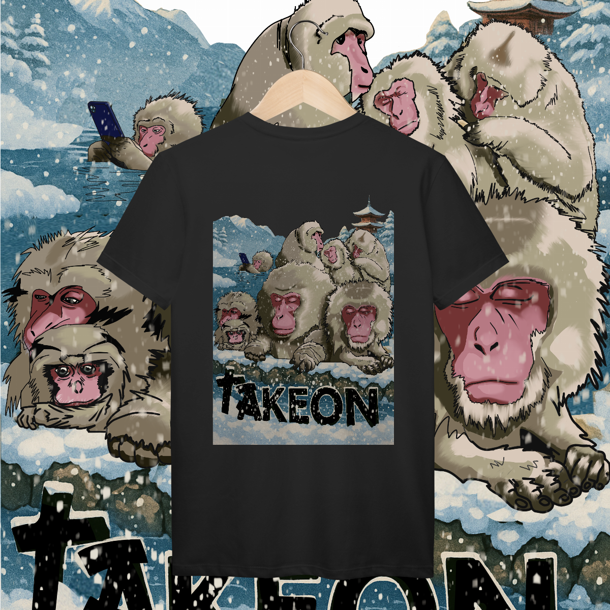 Nome do produto: Camiseta Ofurô de Macacos