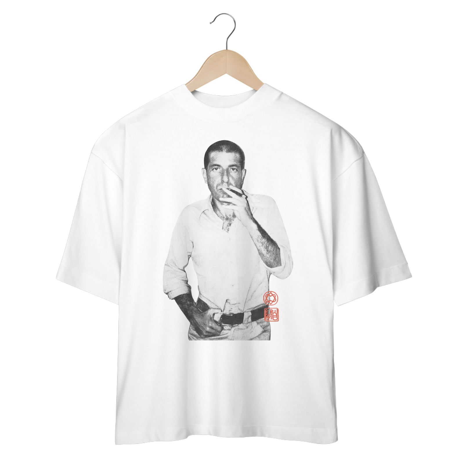 Camiseta Oversized Leonard Cohen