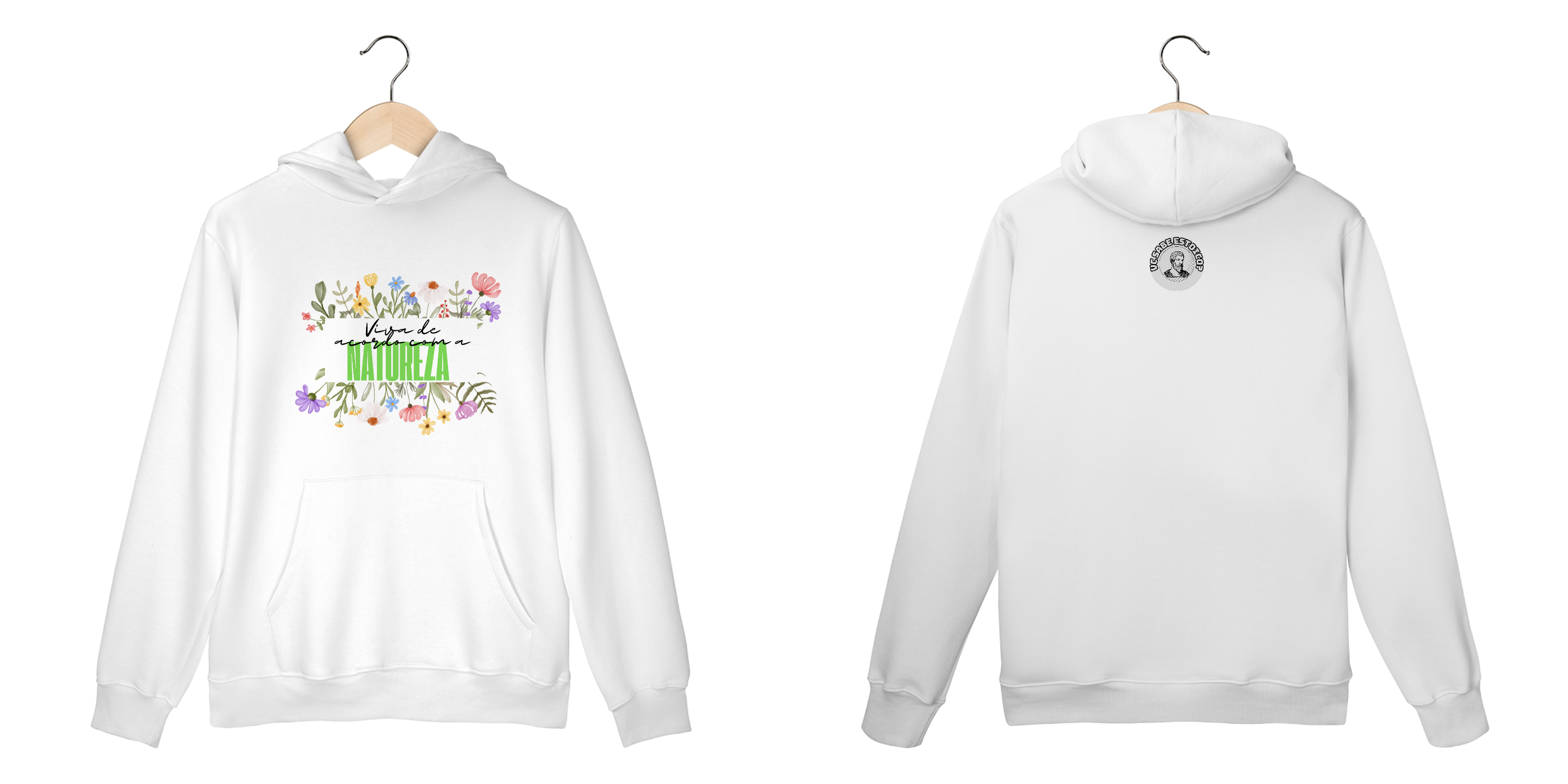 Moletom Canguru Com Capuz Viva De Acordo Com A Natureza