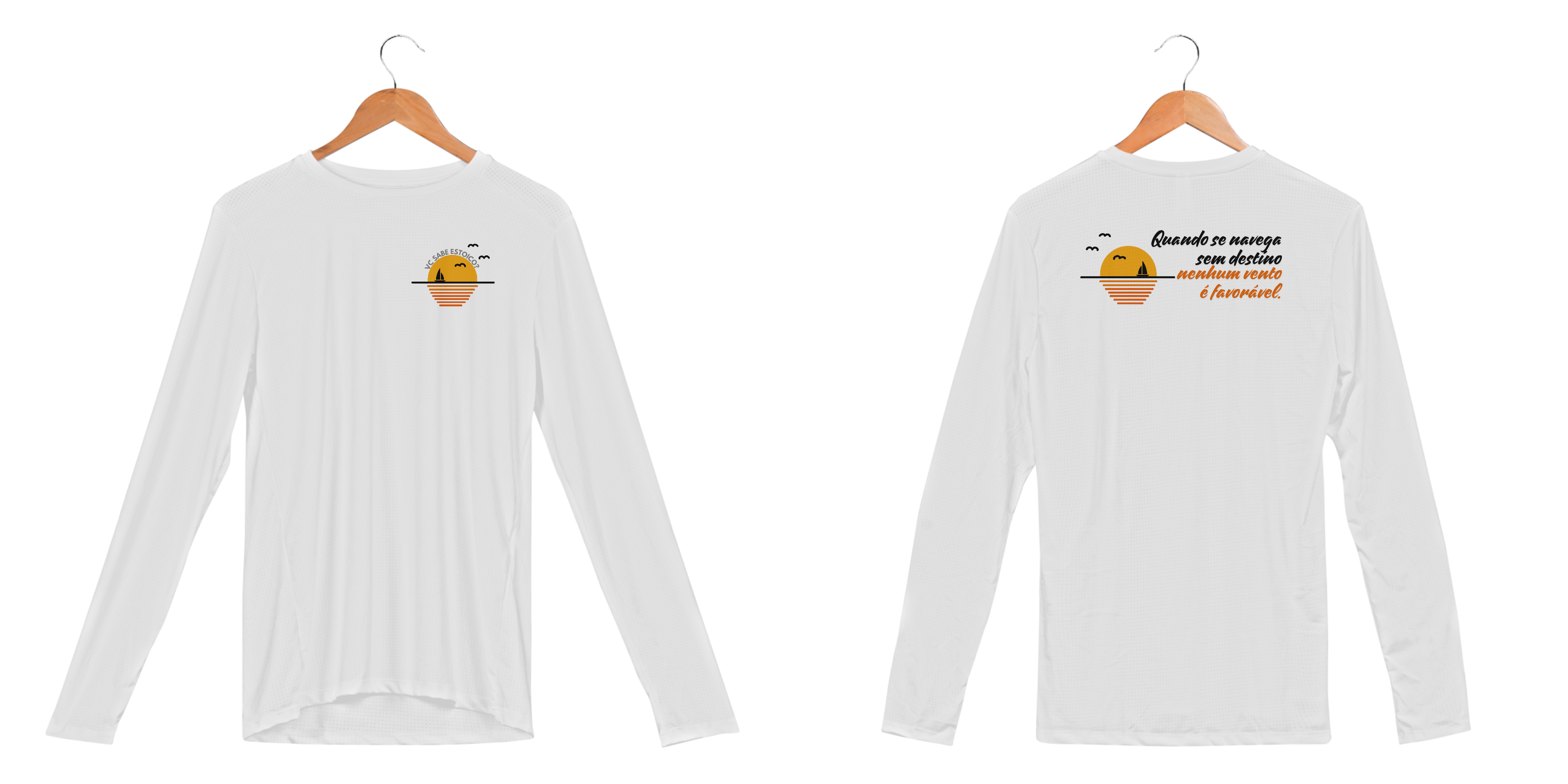 Camiseta Manga Longa Sport Proteção UV Dry Quando Se Navega Sem Destino