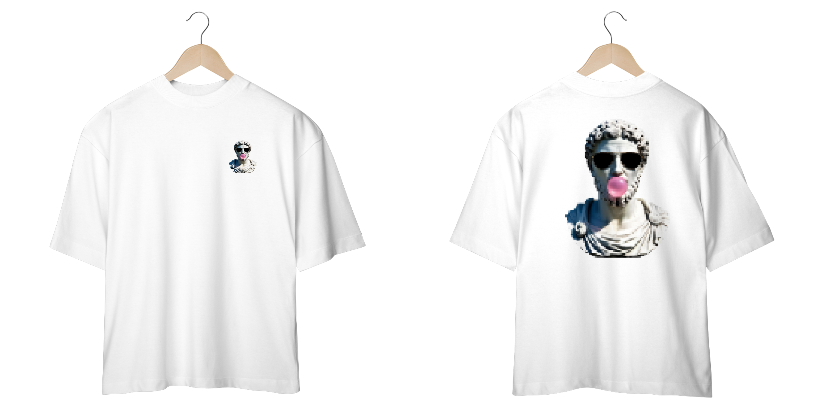 Camiseta Oversized Estátua Pixelizada