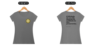 Camiseta Feminina Baby Long Estonada A Felicidade Da Sua Vida