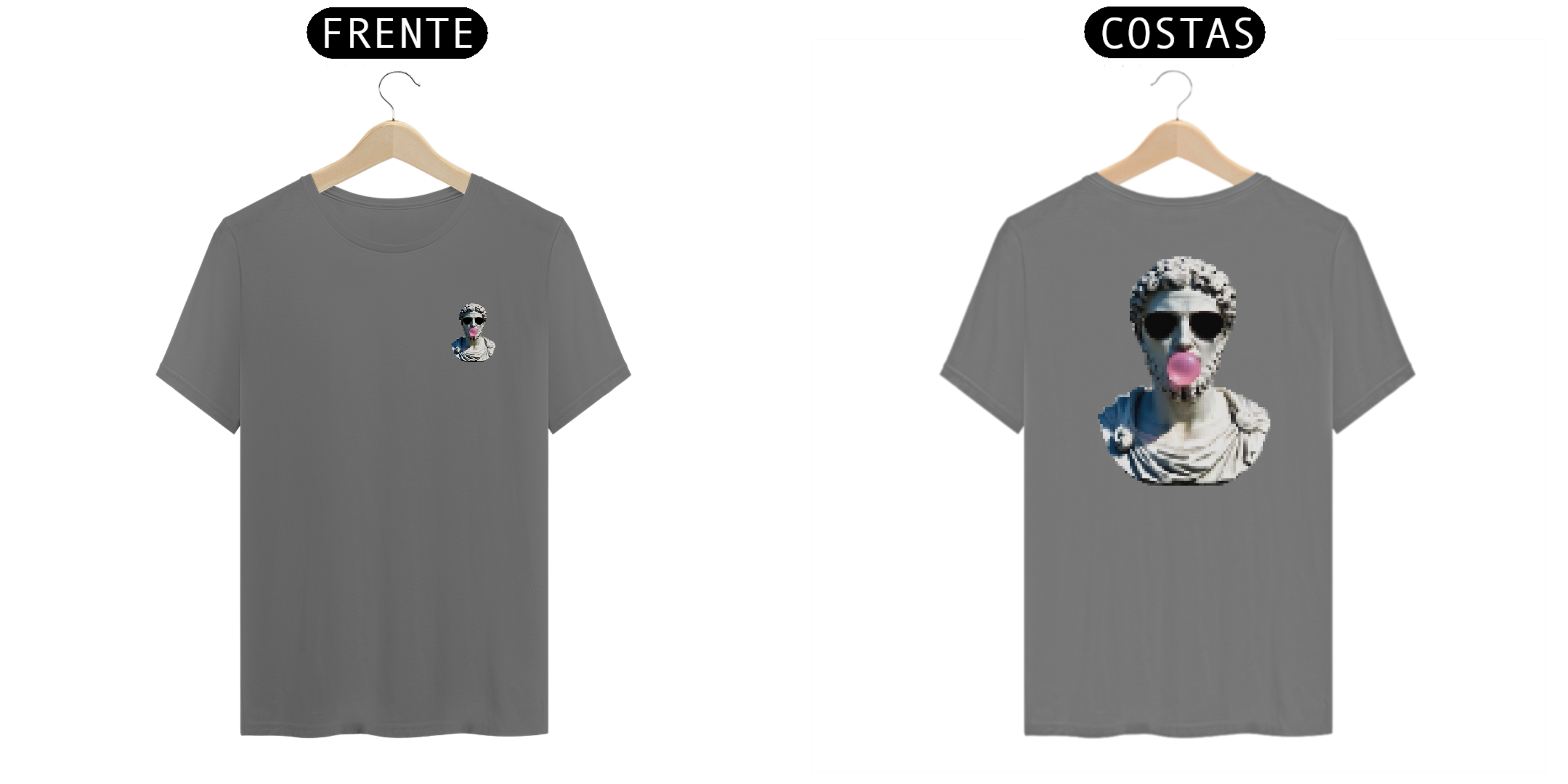 Camiseta T-Shirt Estonada Estátua Pixelizada