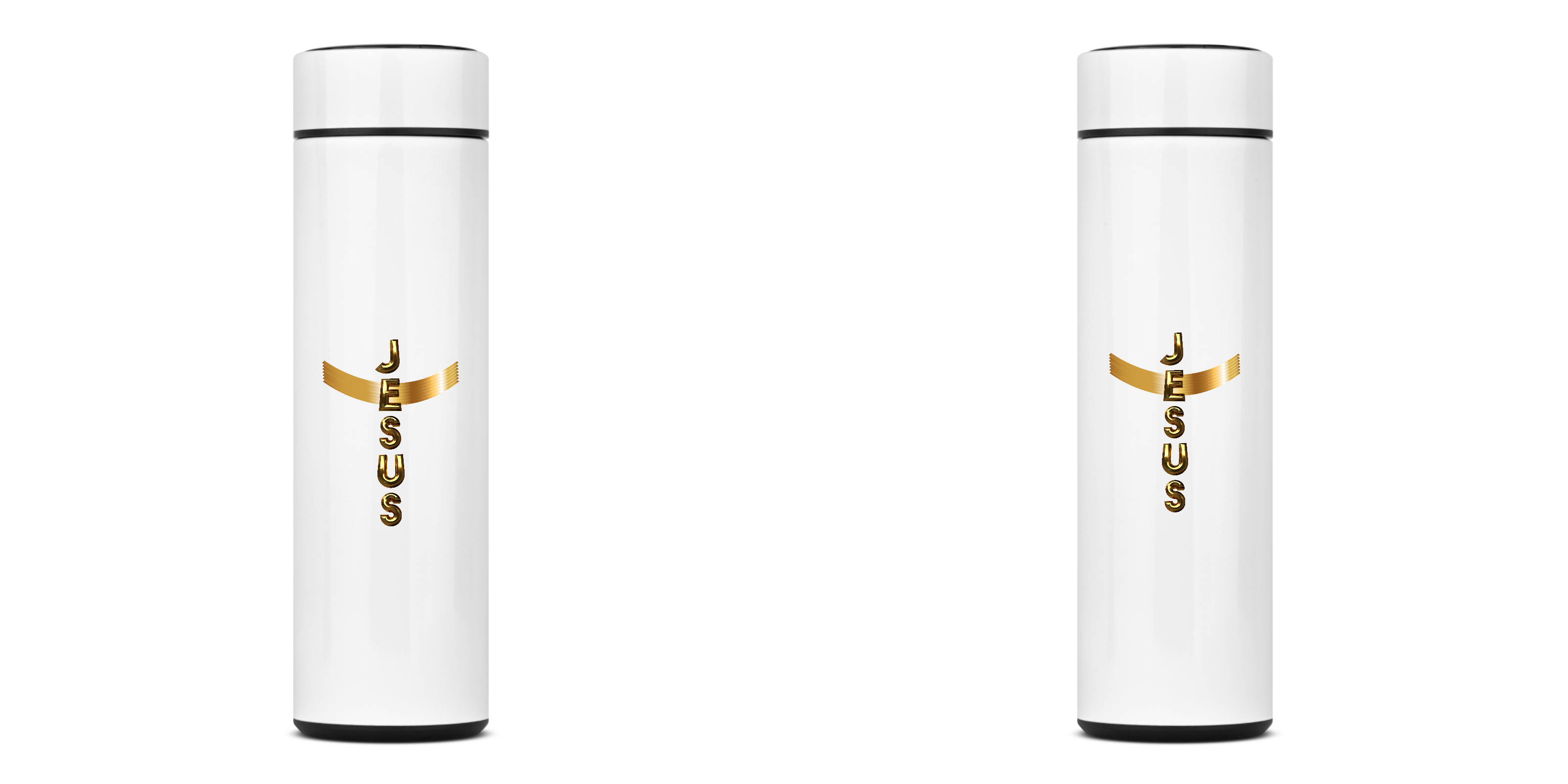 Nome do produto: GARRAFA DOURADA JESUS EM CRUZ