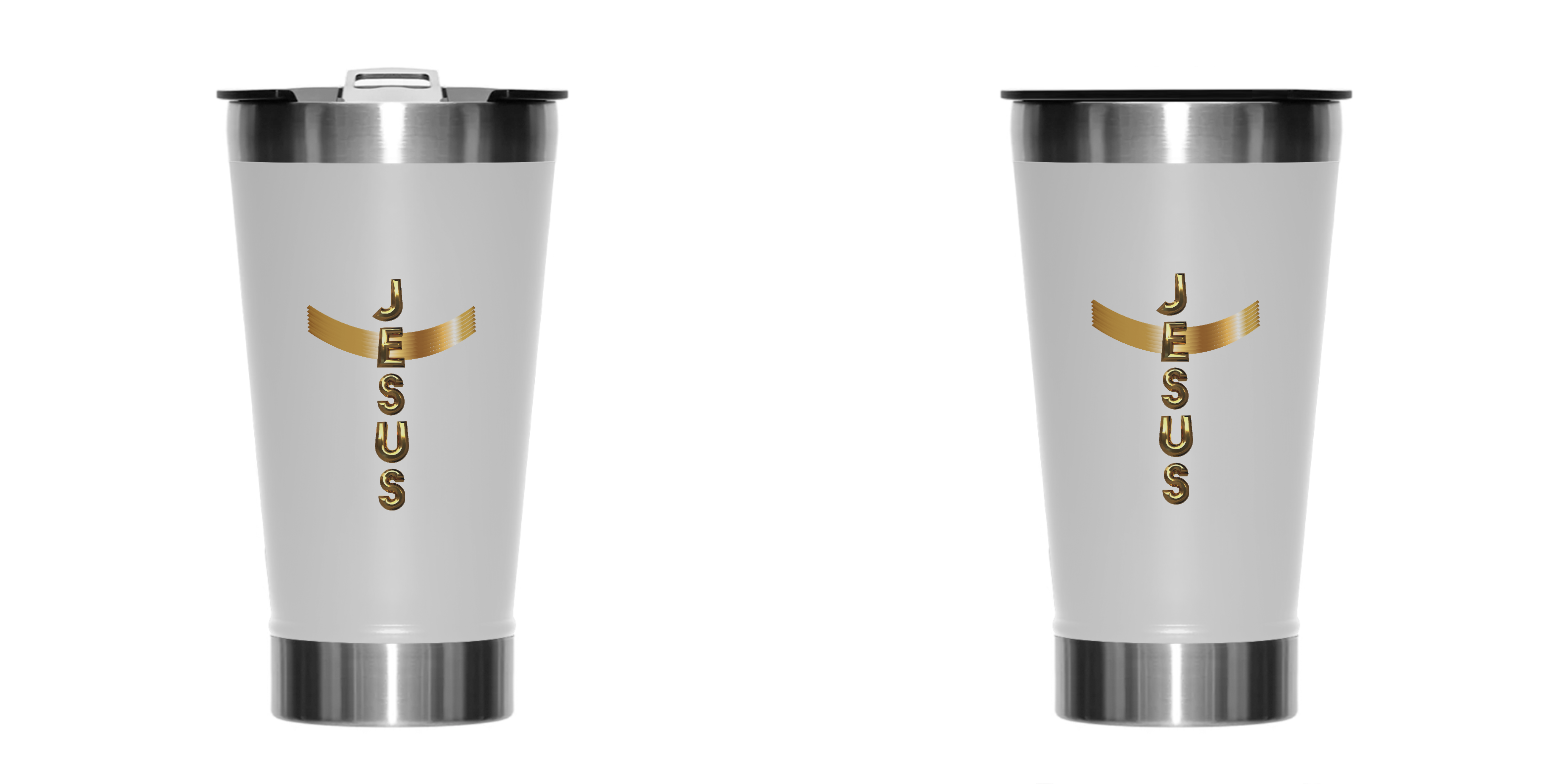 Nome do produto: COPO TERMICO DOURADO JESUS EM CRUZ ( varias cores )