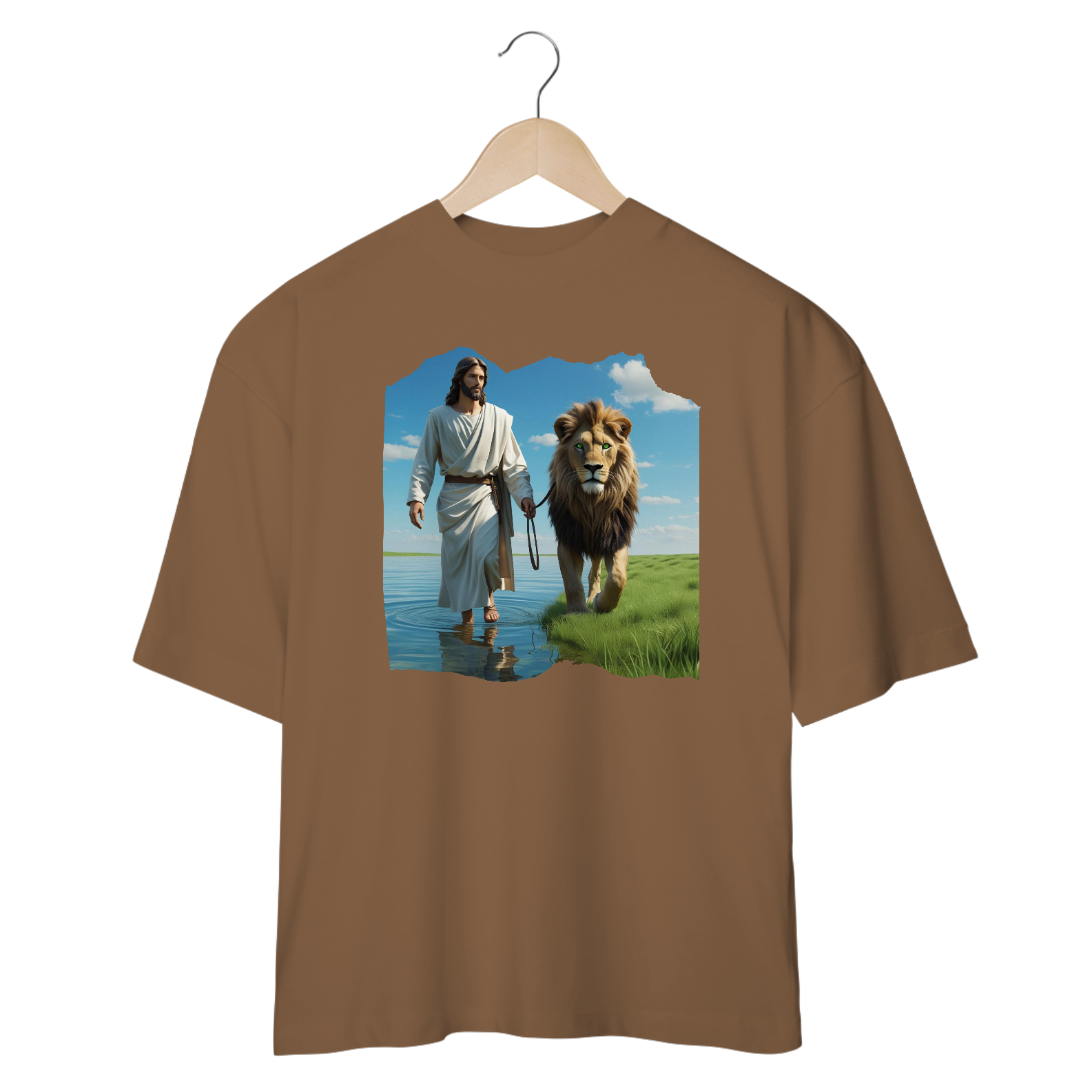 Nome do produto: CAMISA OVER SIZE JESUS CAMINHANDO NA AGUA ( varias cores )