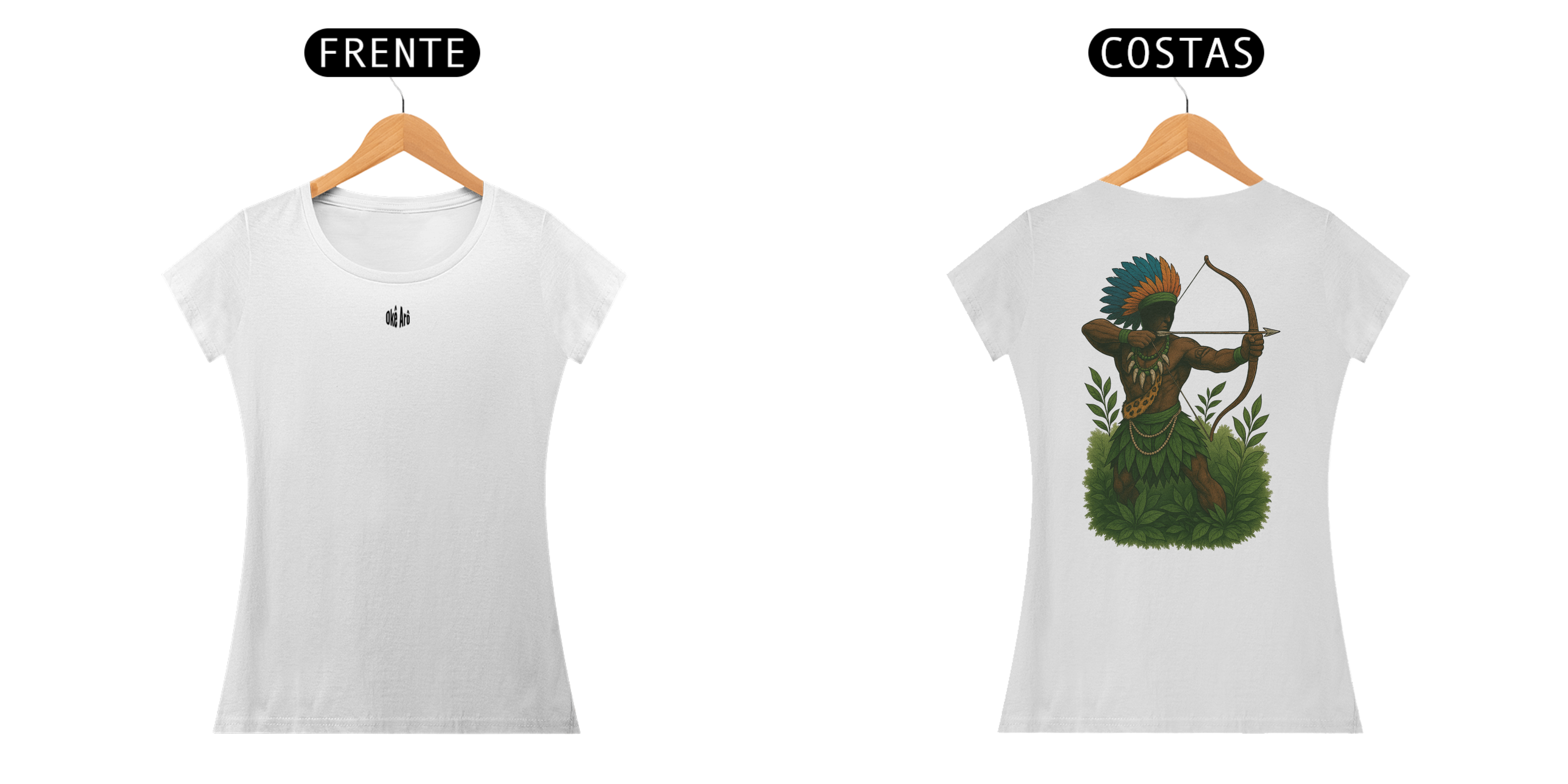 Nome do produto: Camiseta Baby Long Oxóssi (branca)