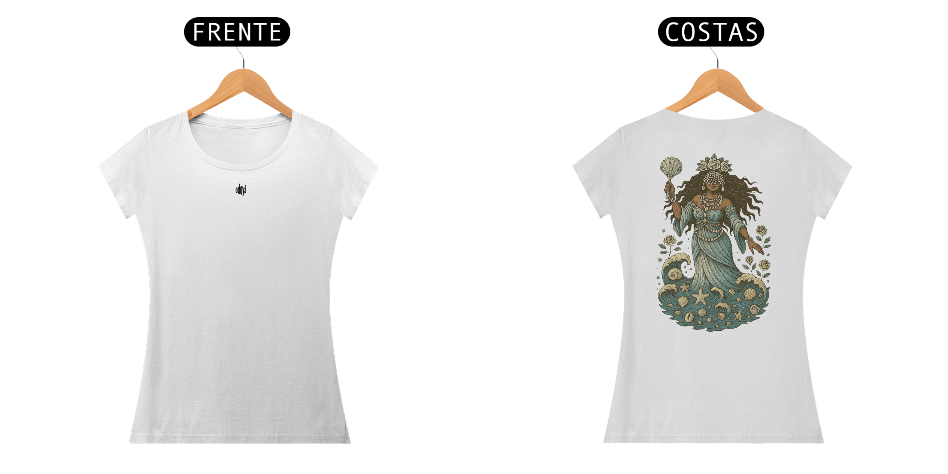 Nome do produto: Camiseta Baby Long Iemanjá (branco)