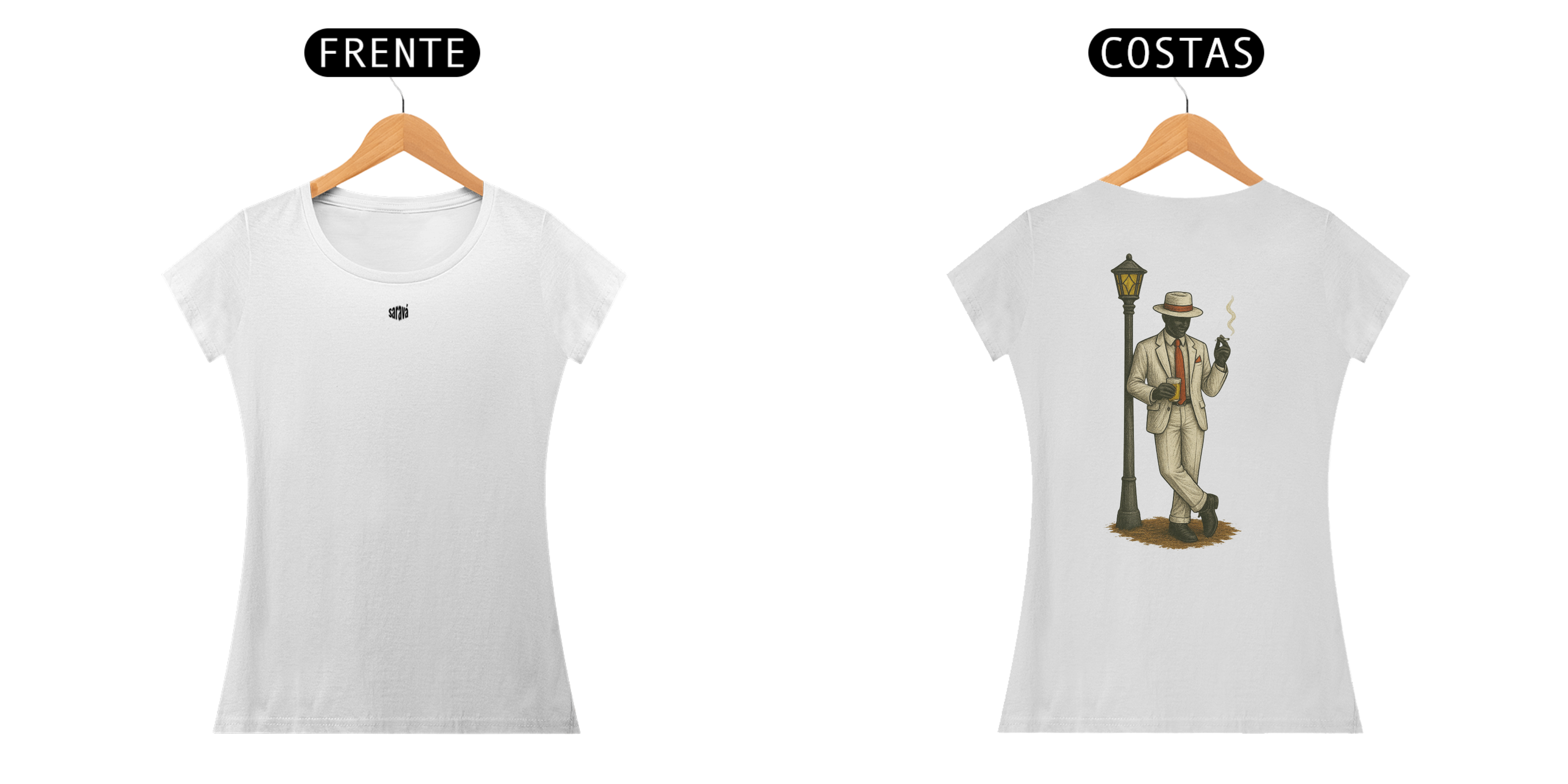 Nome do produto: Camiseta Baby Long Zé Pilintra (branco)