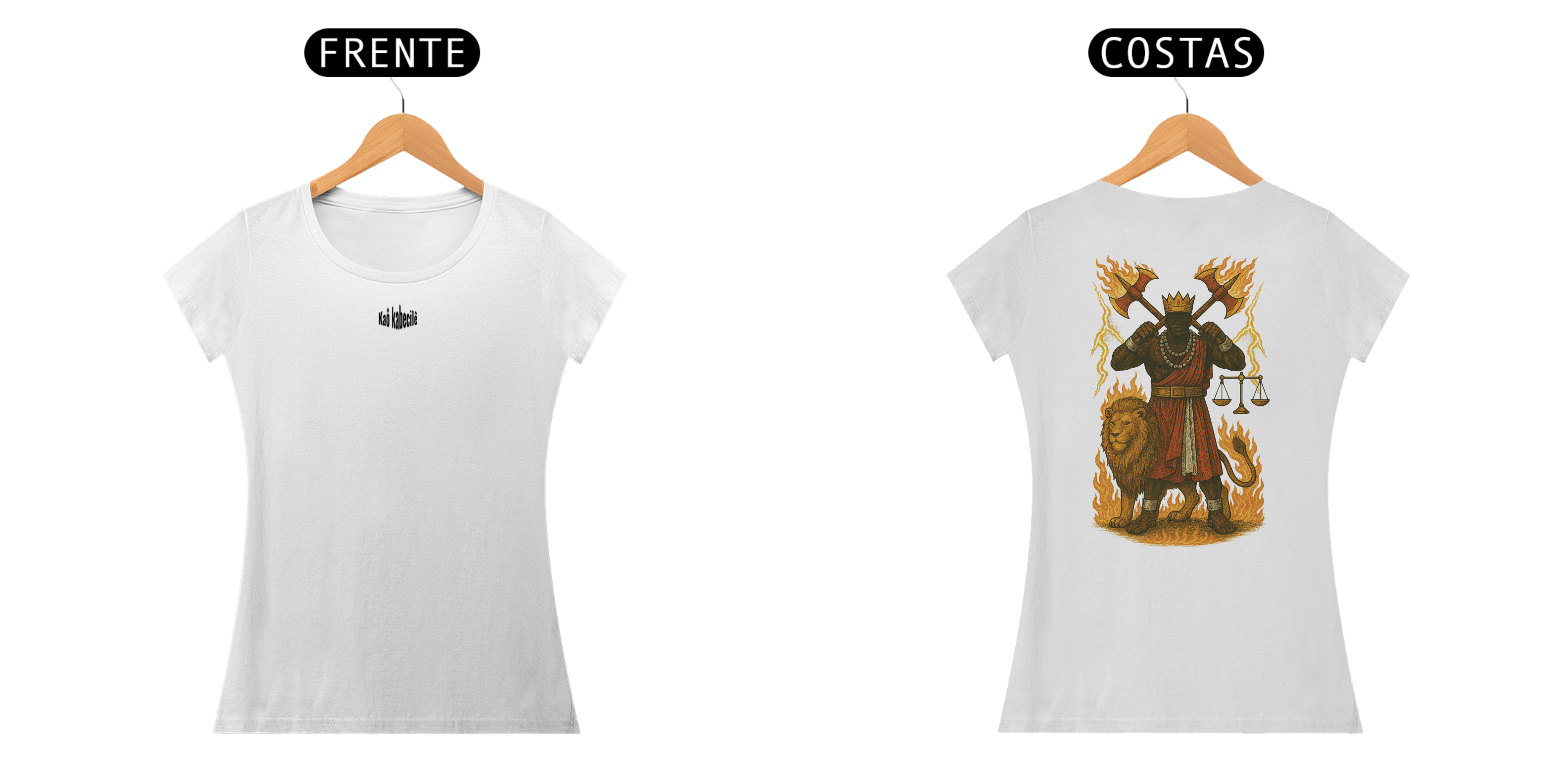 Nome do produto: Camiseta Baby Long Xangô (branco)