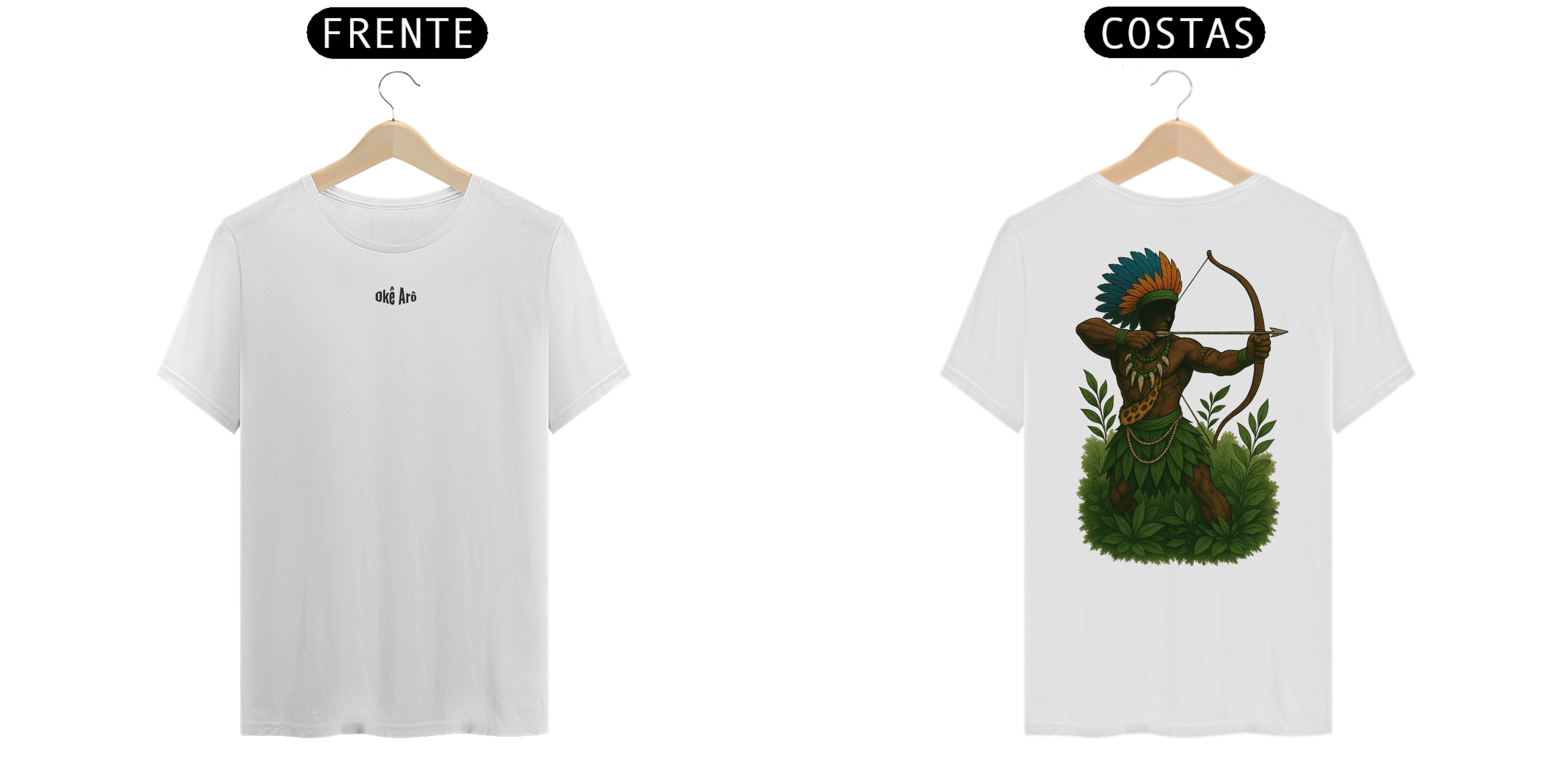 Nome do produto: Camiseta Clássica Oxóssi (branco e off white)