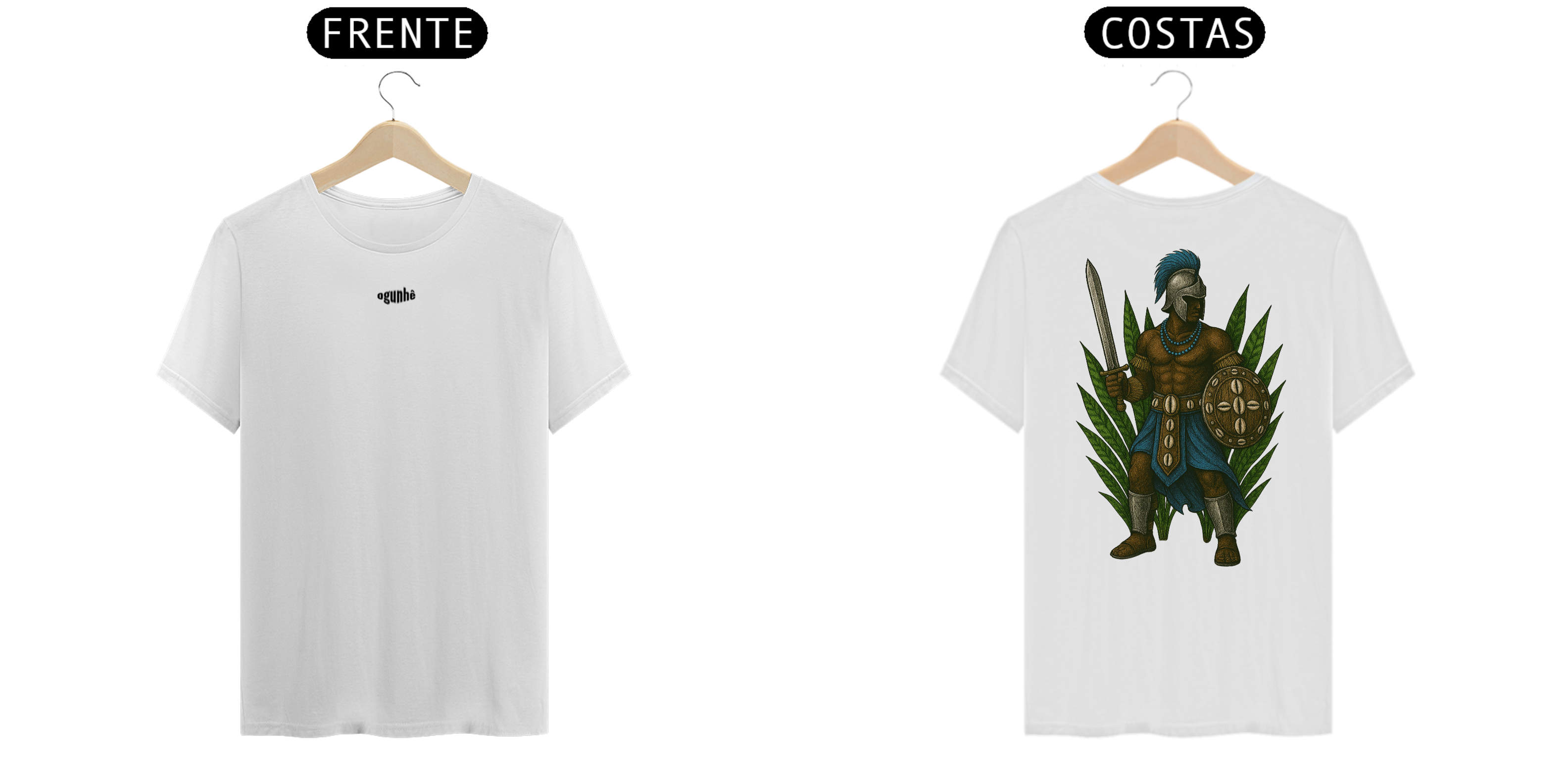 Nome do produto: Camiseta Clássica Ogum (branco e off white)