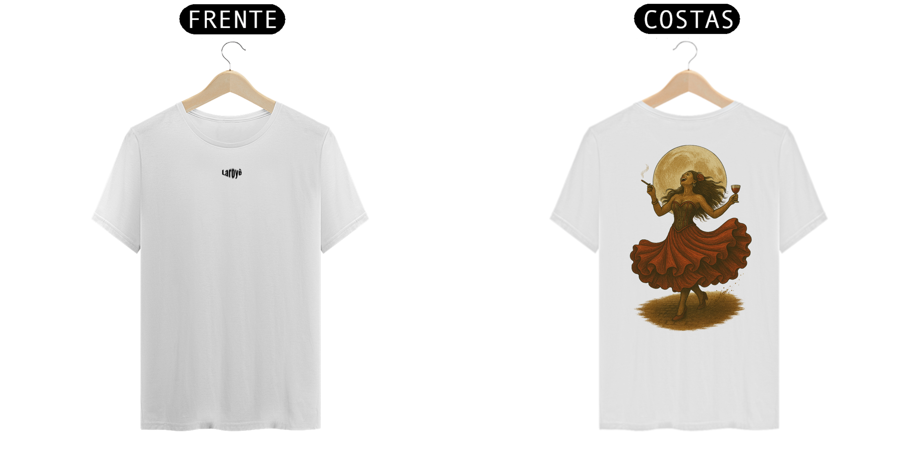 Nome do produto: Camiseta Clássica Pombogira (branco e off white)