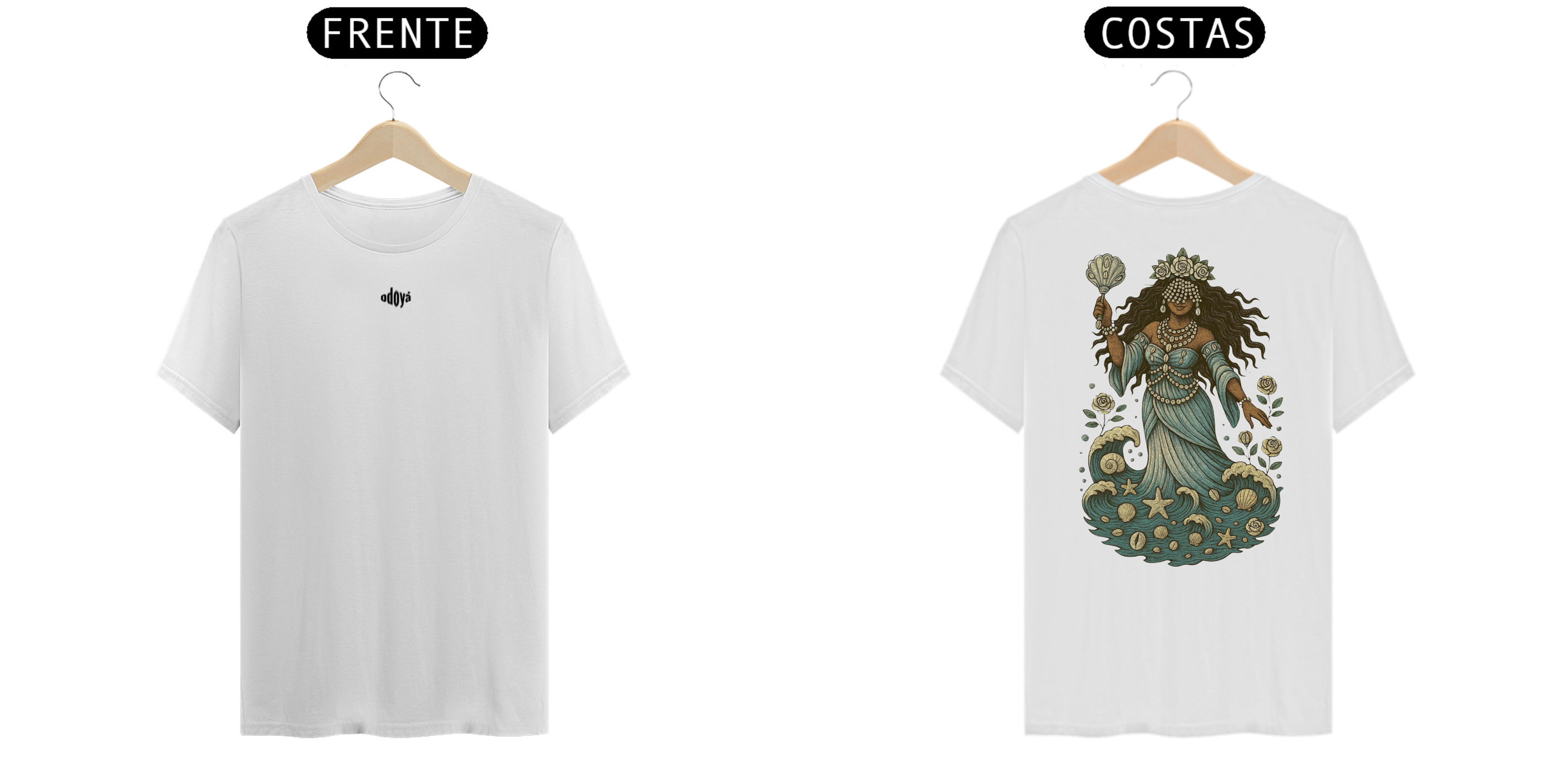 Nome do produto: Camiseta Clássica Iemanjá (branco e off white)