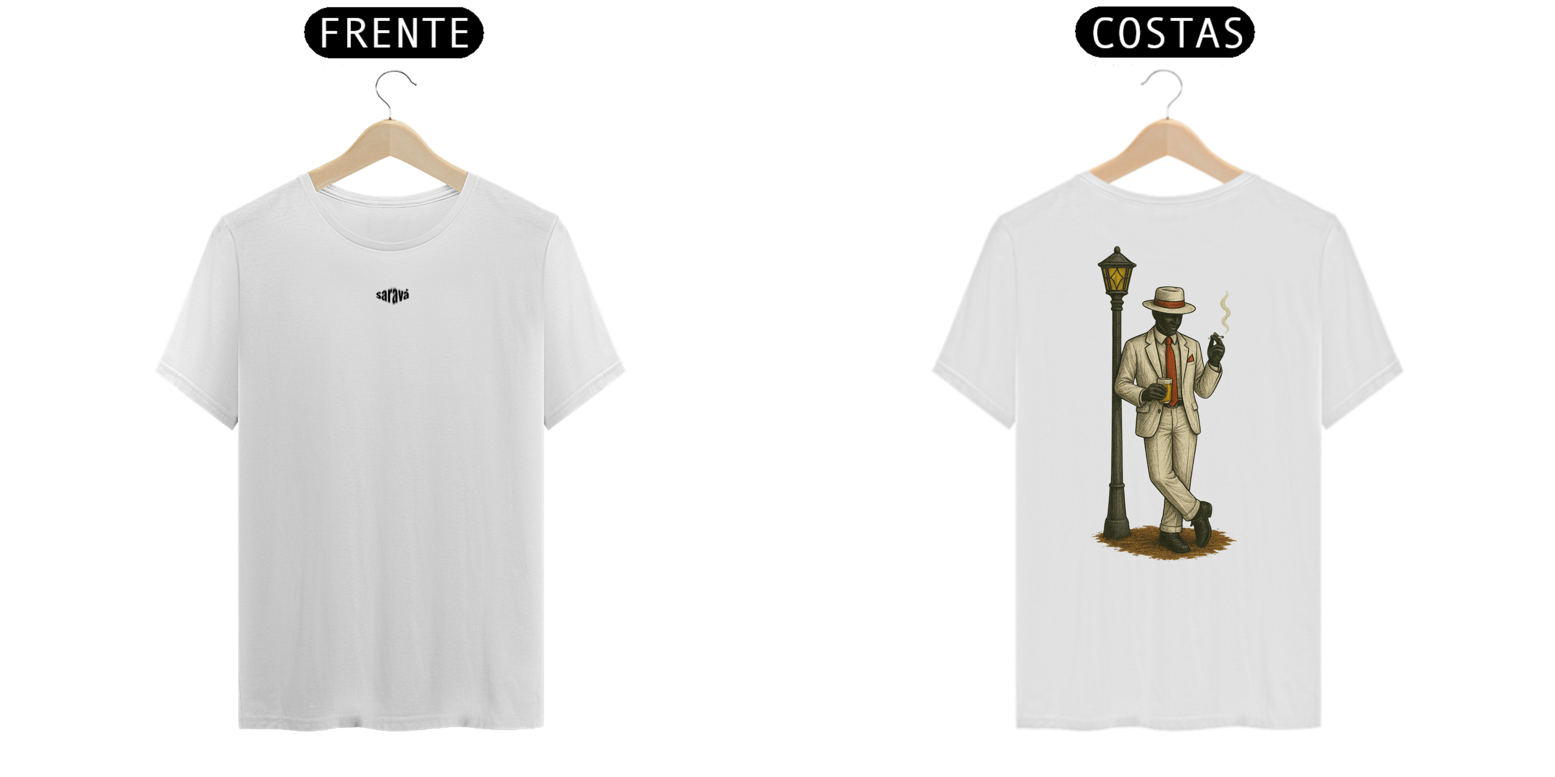 Nome do produto: Camiseta Clássica Zé Pilintra (branco e off white)