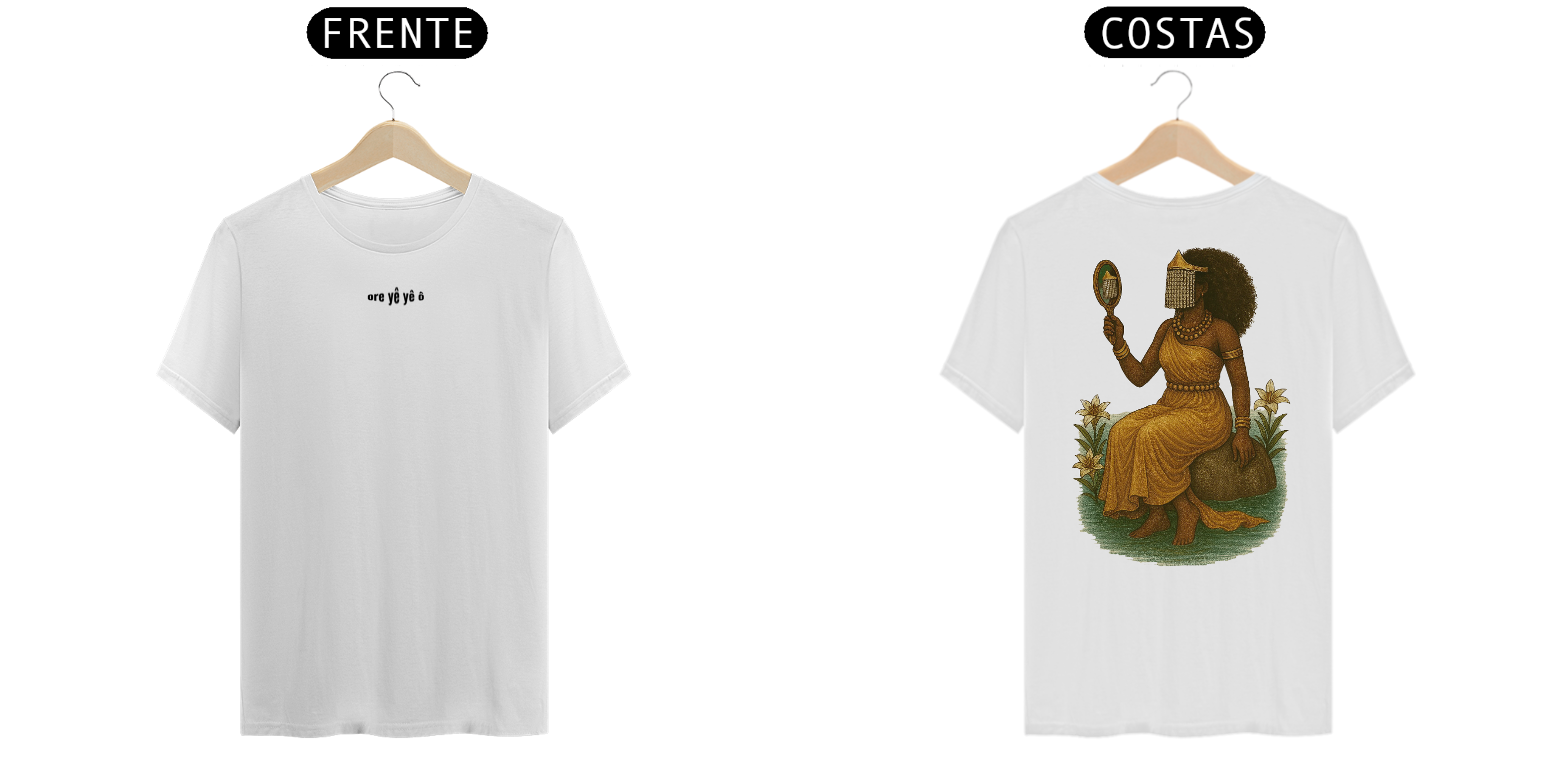 Nome do produto: Camiseta Clássica Oxum (branco e off white)