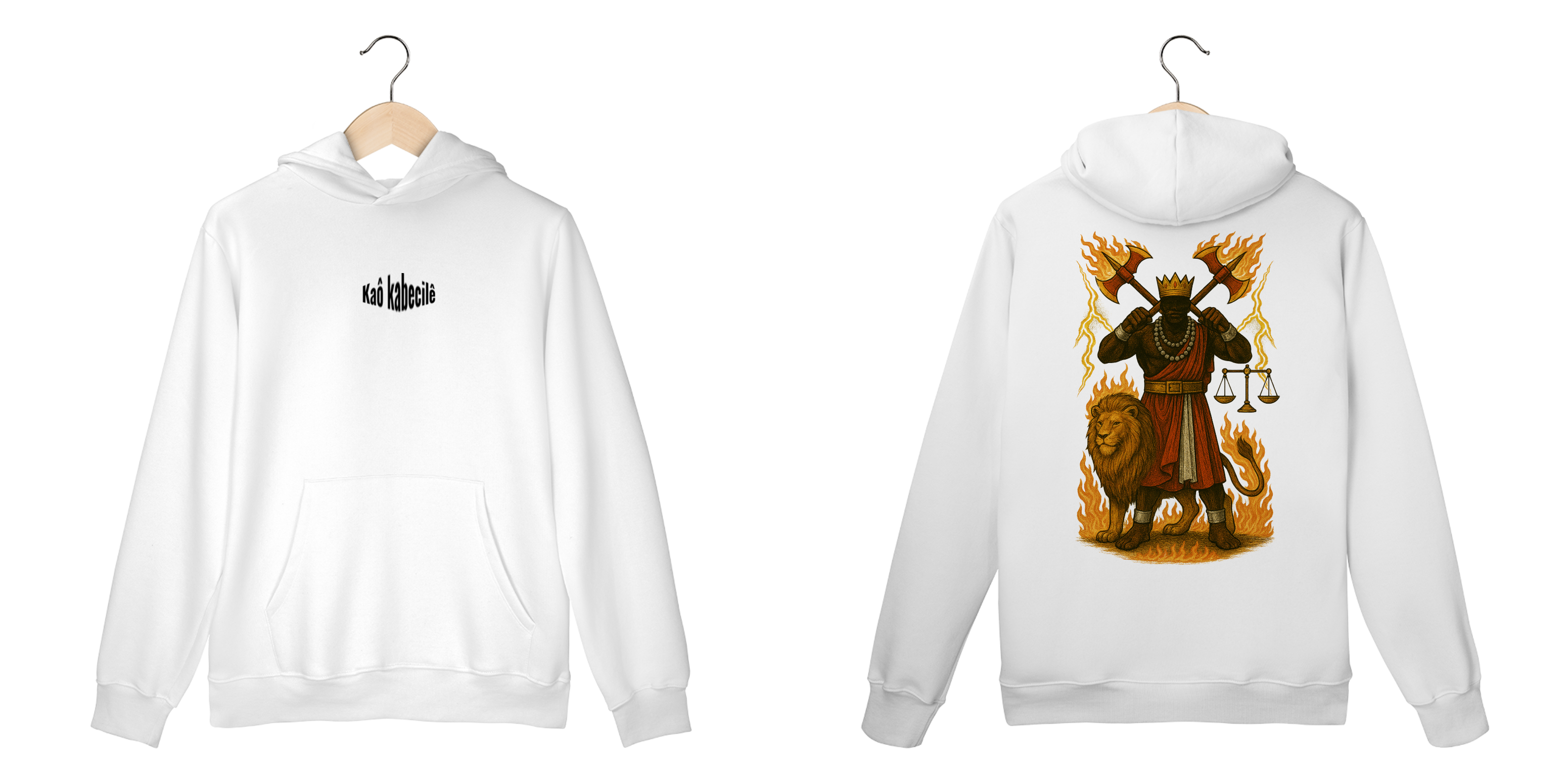 Nome do produto: Casaco Moletom Xangô (branco)