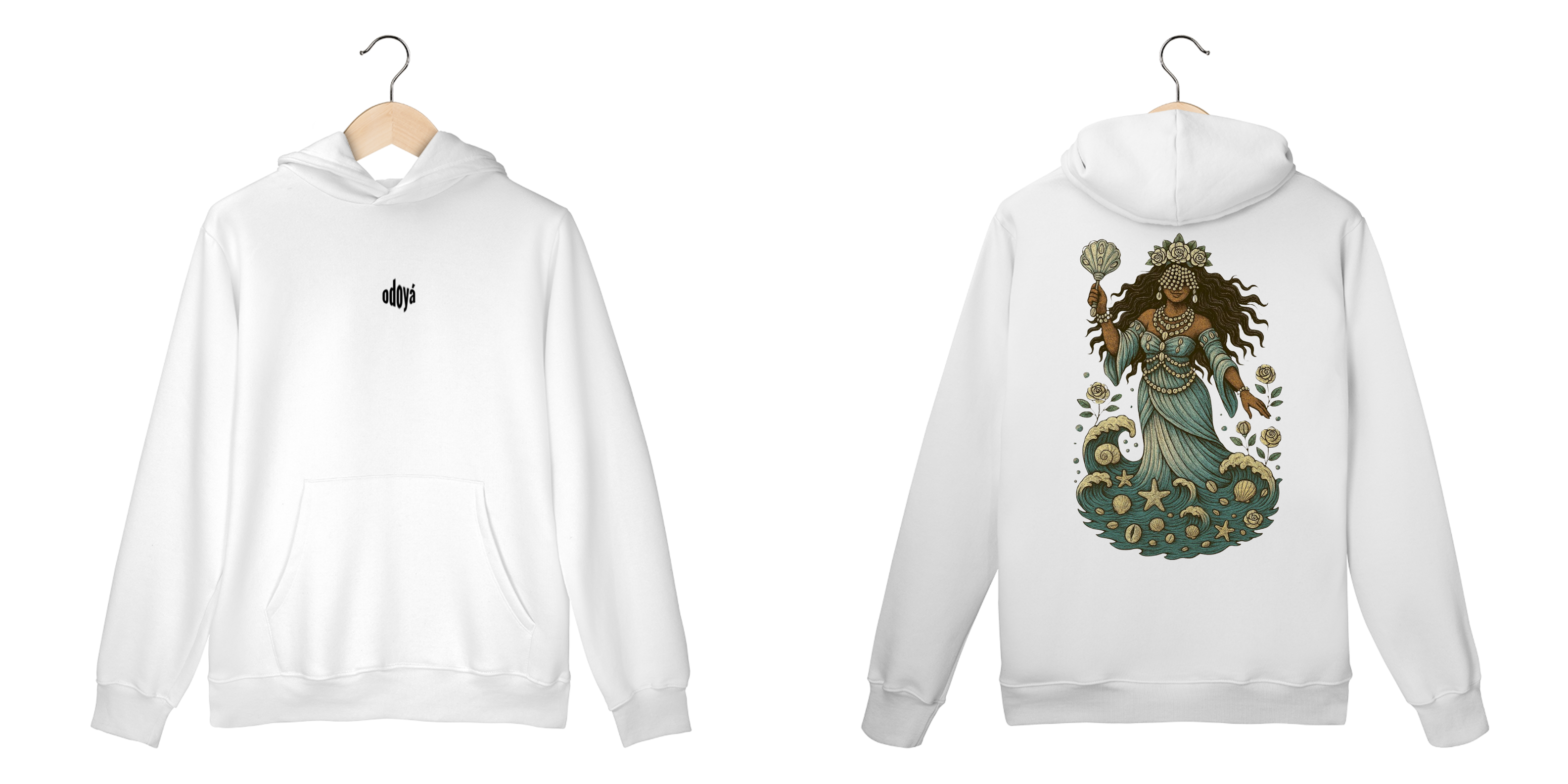 Nome do produto: Casaco Moletom Iemanjá (branco)