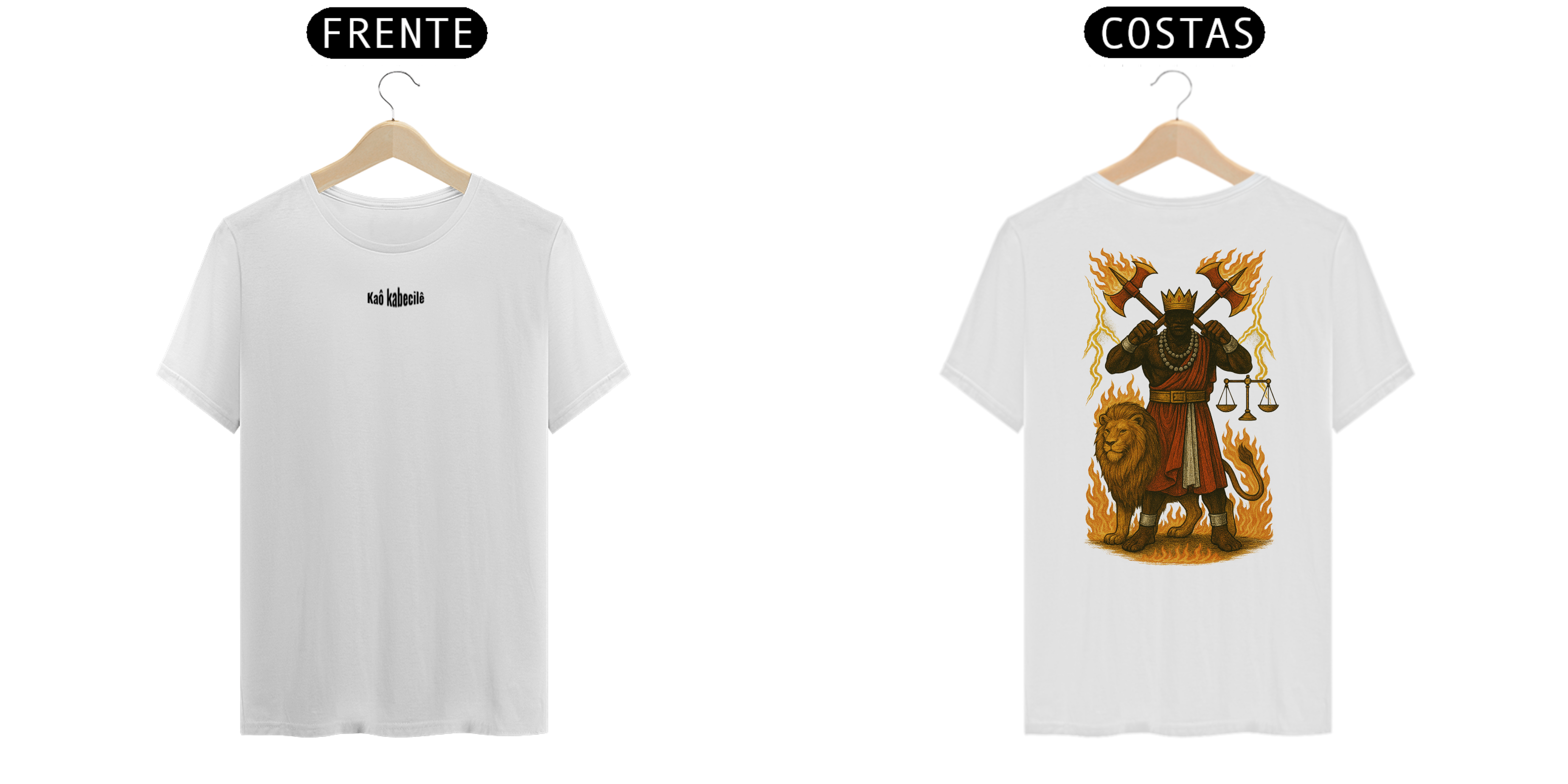 Nome do produto: Camiseta Clássica Xangô (branco e off white)