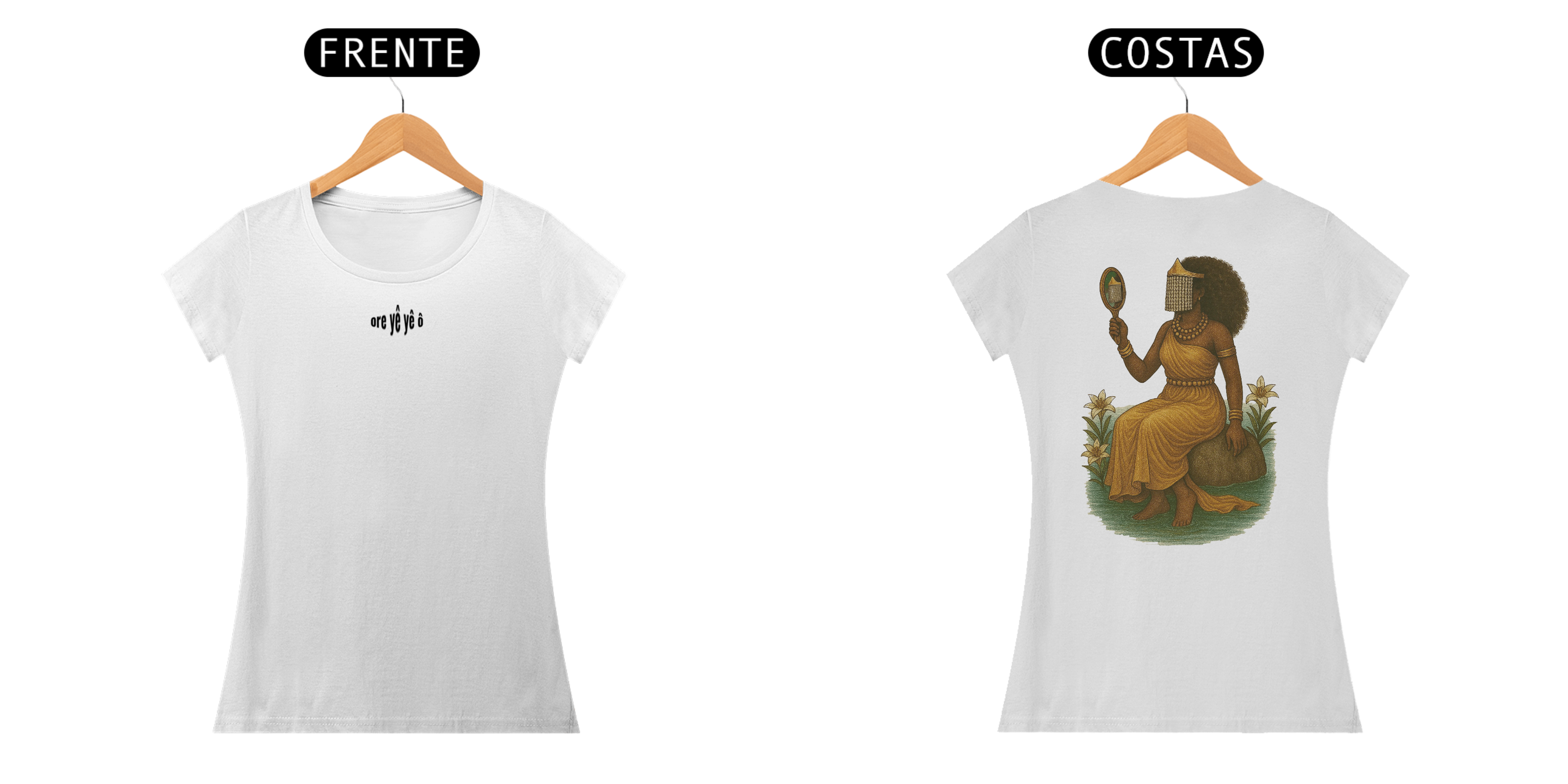 Nome do produto: Camiseta Baby Long Oxum (branco)