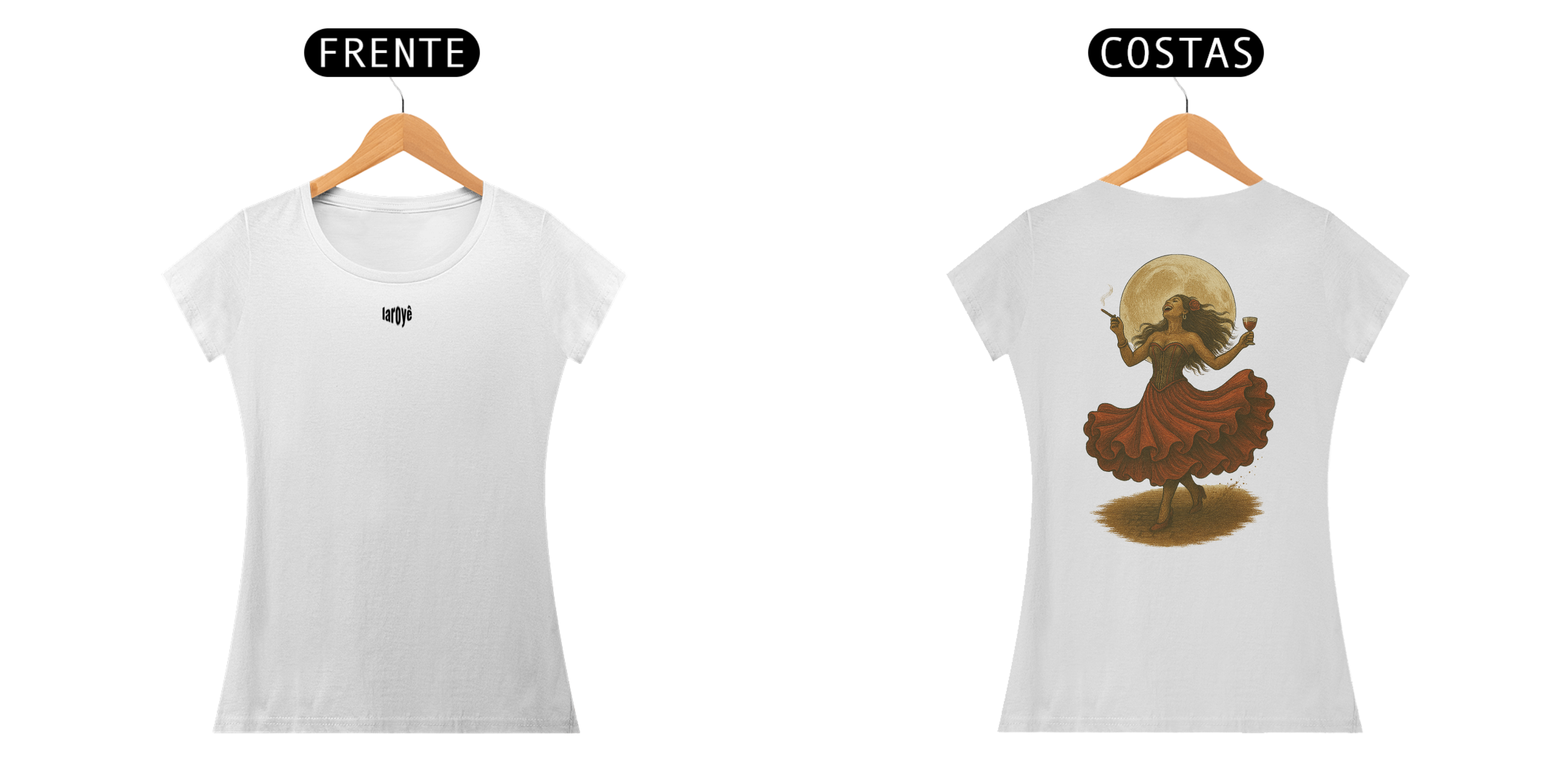 Nome do produto: Camiseta Baby Long Pombogira - branco