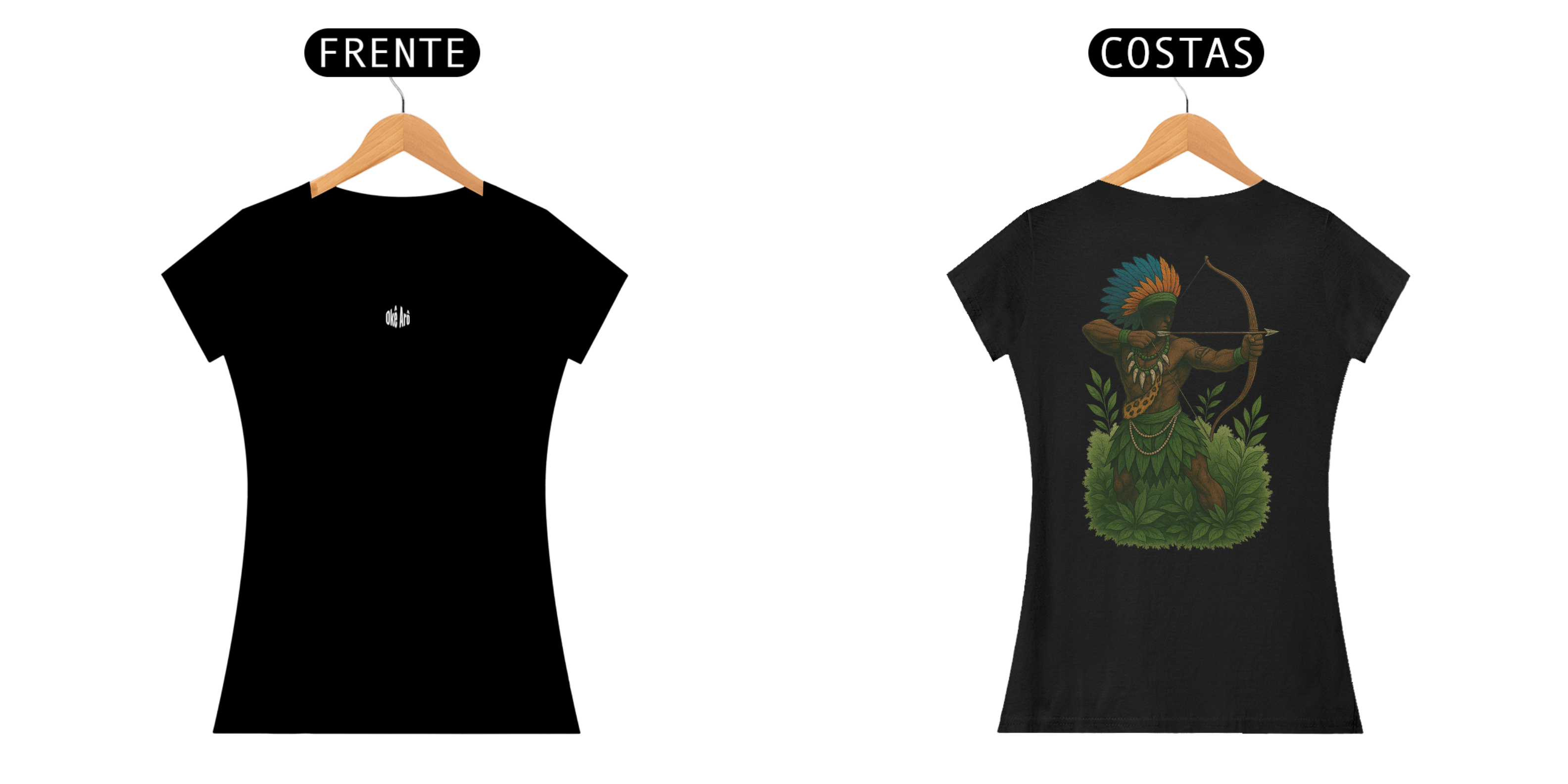 Nome do produto: Camiseta Baby Long Oxóssi (preto)