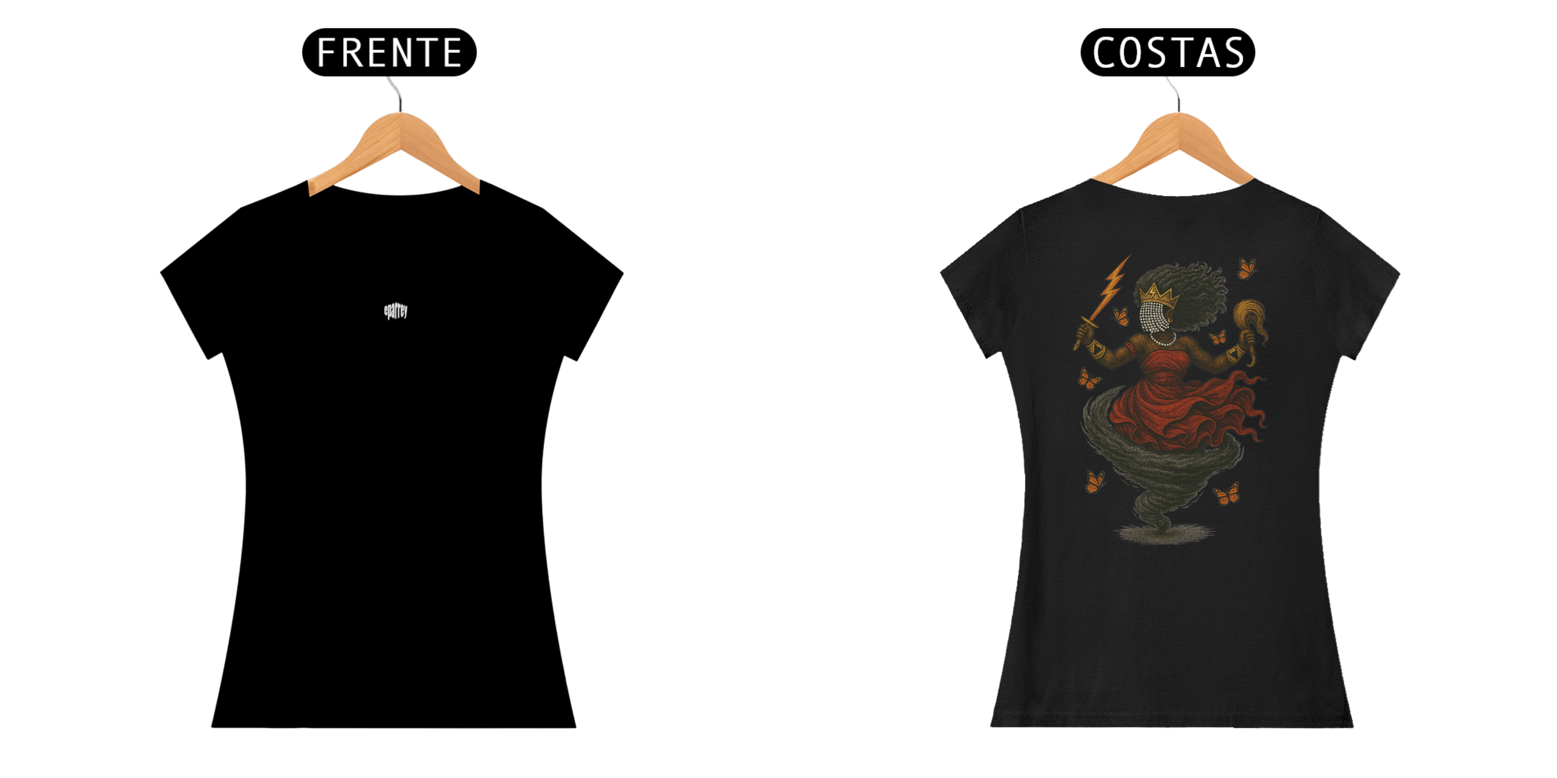 Nome do produto: Camiseta Baby Long Iansã (preto)