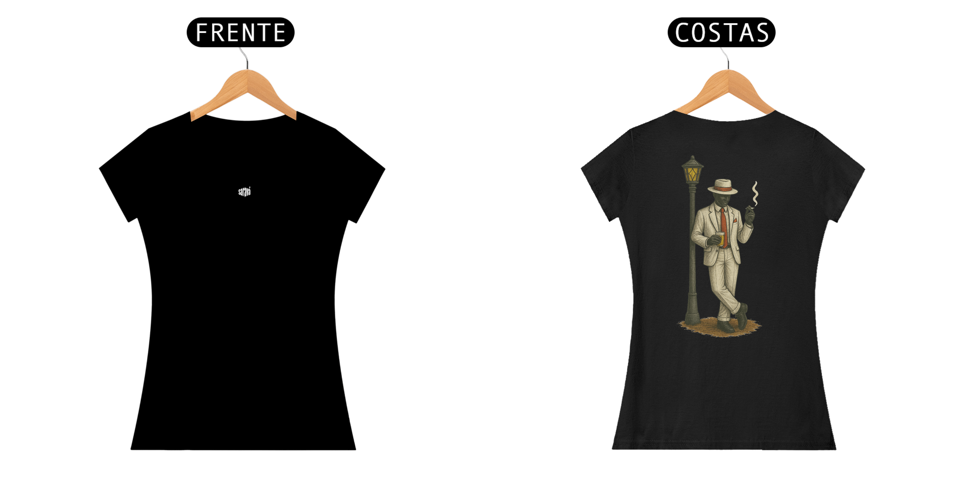 Nome do produto: Camiseta Baby Long Zé Pilintra (preto)