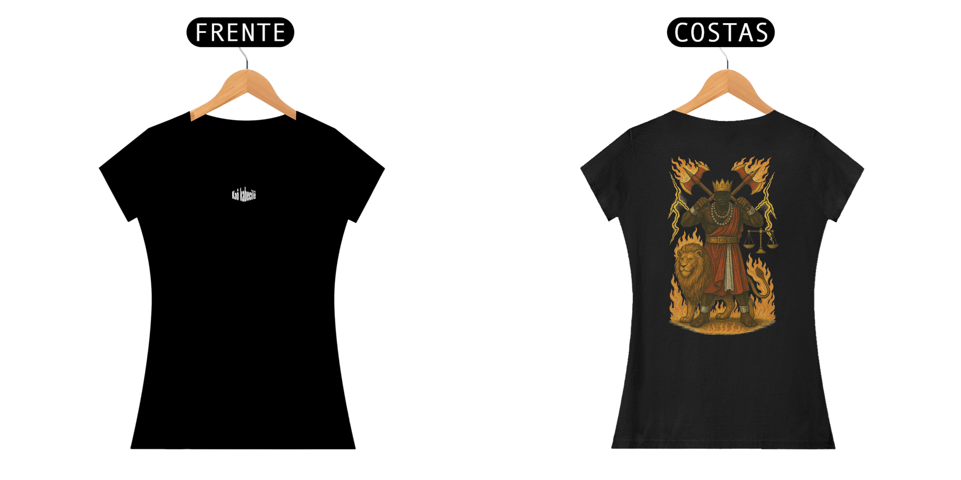 Nome do produto: Camiseta Baby Long Xangô (preto)