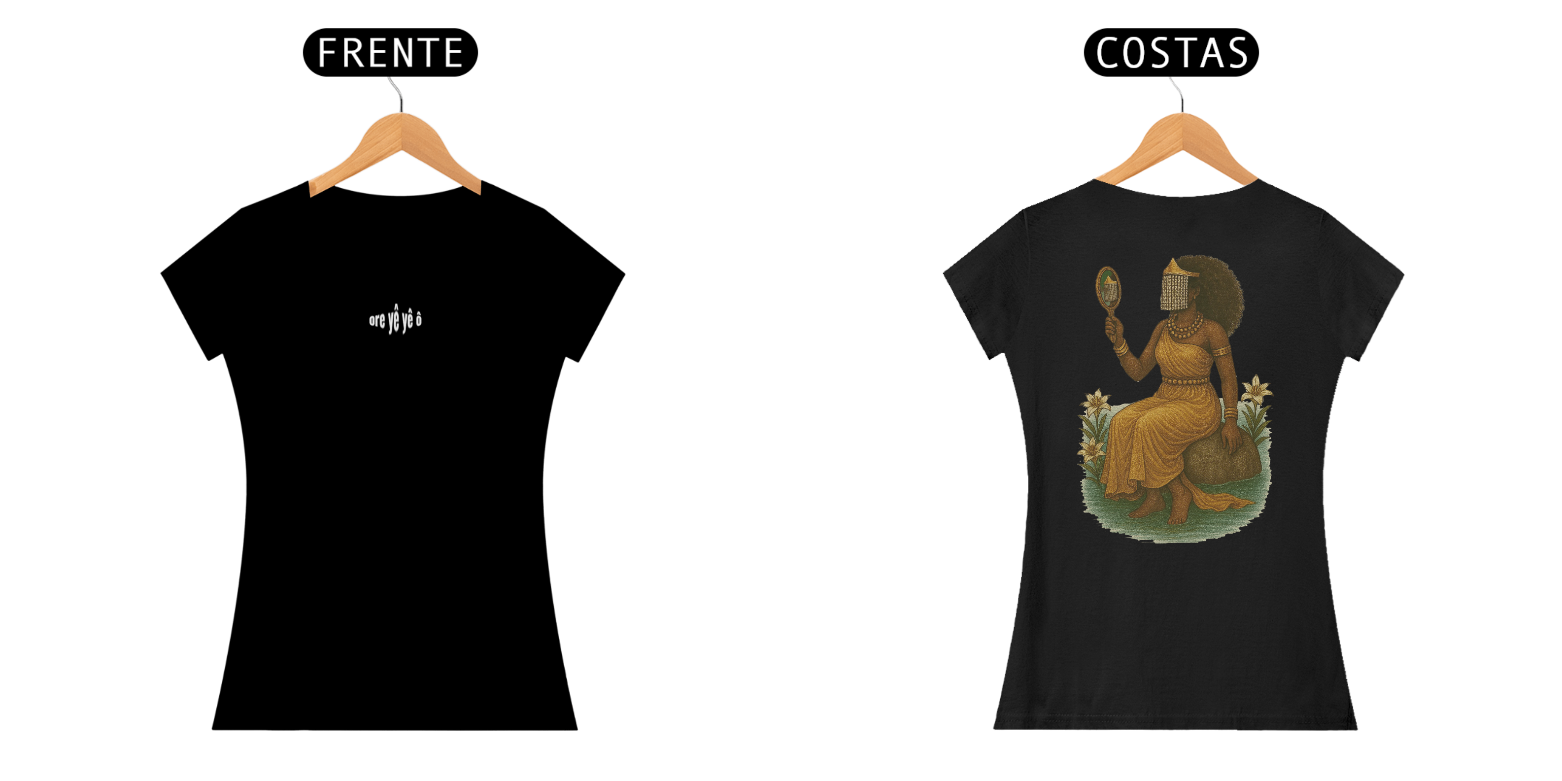 Nome do produto: Camiseta Baby Long Oxum - preto