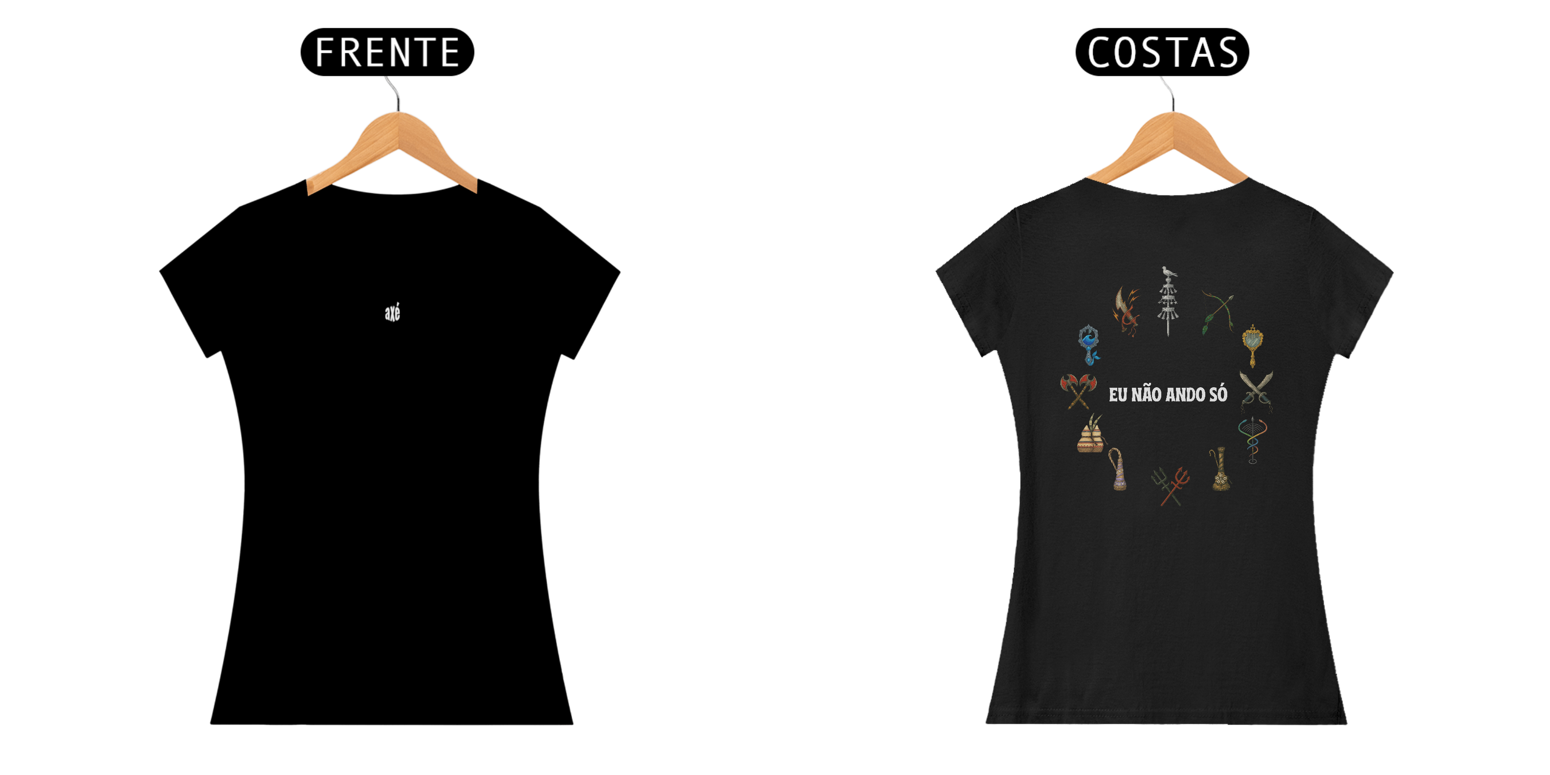 Nome do produto: Camiseta Baby Long Axé  (preto)