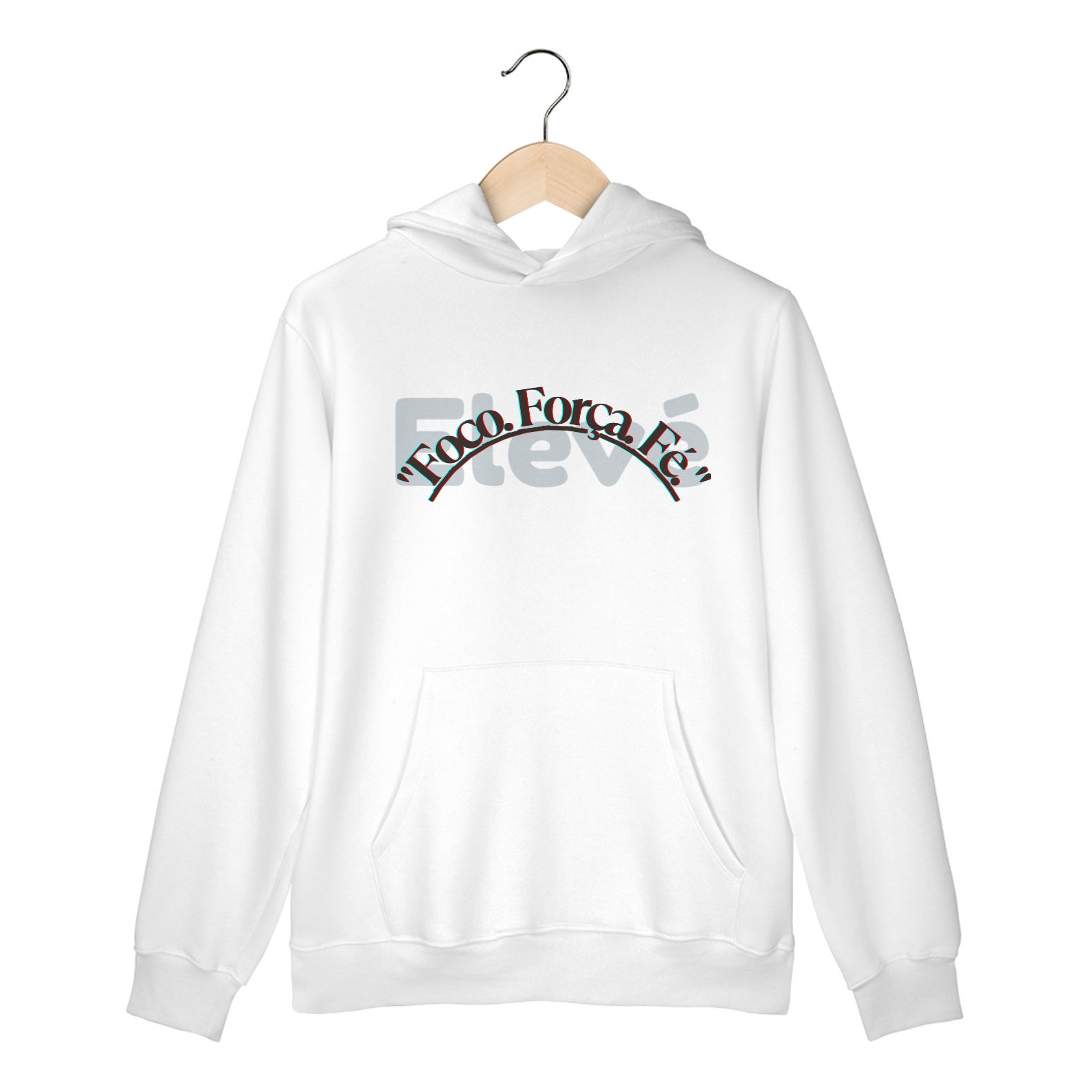 Moletom Canguru Foco. Força. Fé Elevé