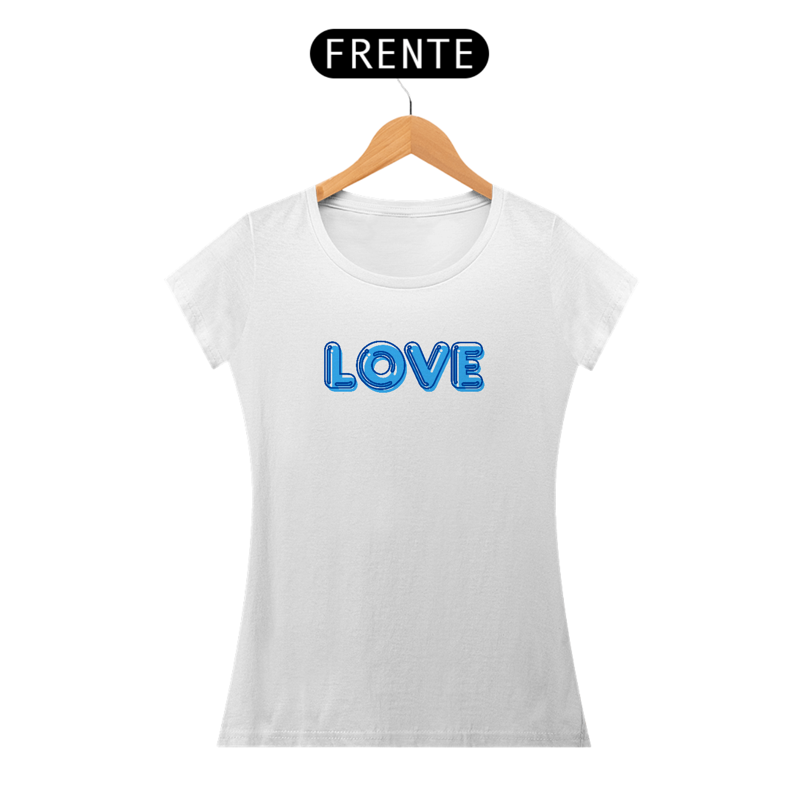 Camiseta Feminina Love Azul
