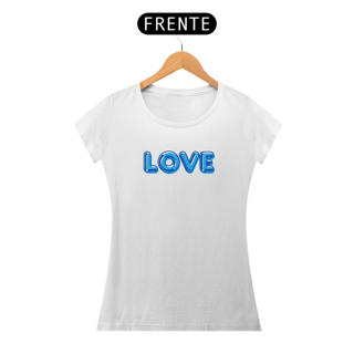 Camiseta Feminina Love Azul