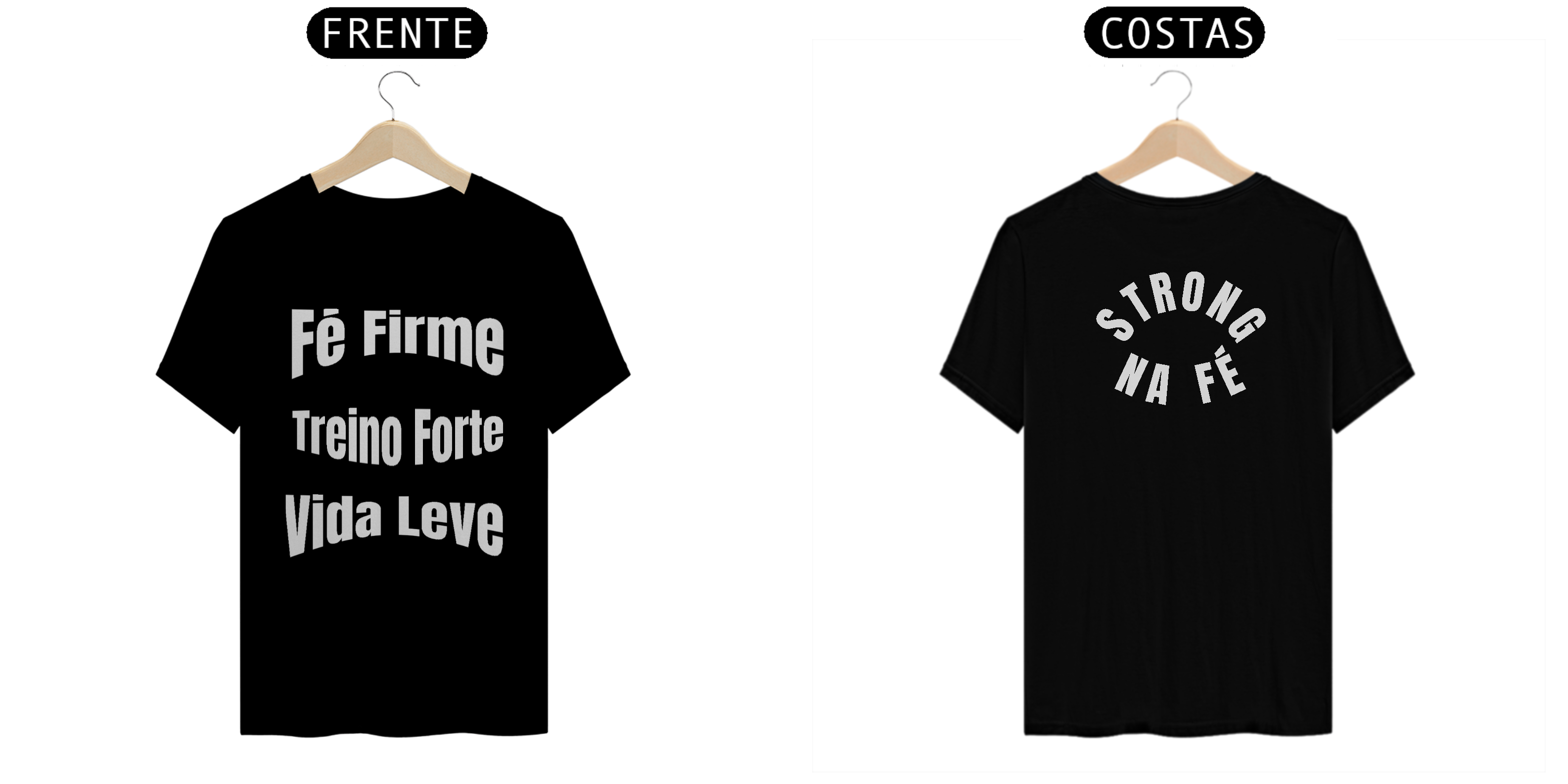 Nome do produto: CAMISA T SHIRT - FÉ FIRME TREINO FORTE