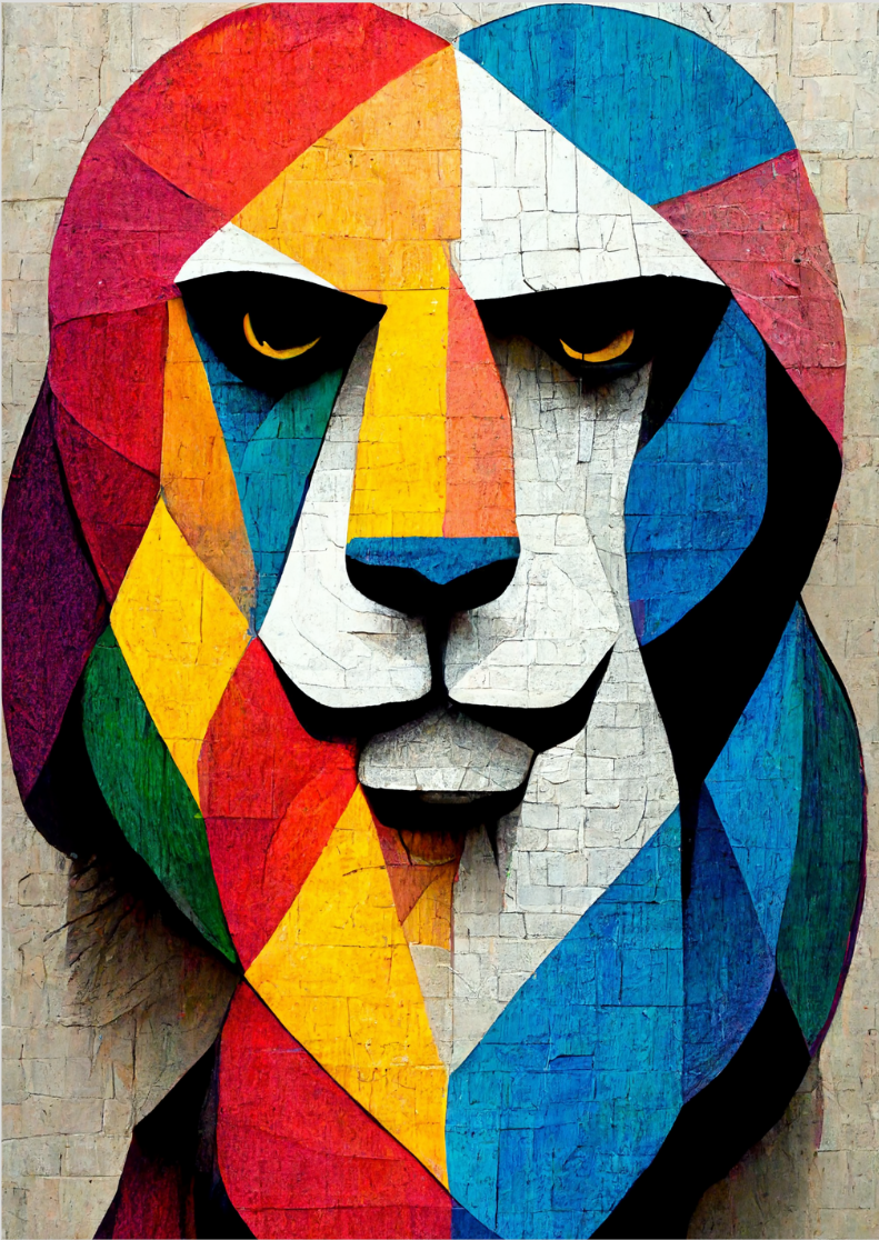 Poster Leão Colorido