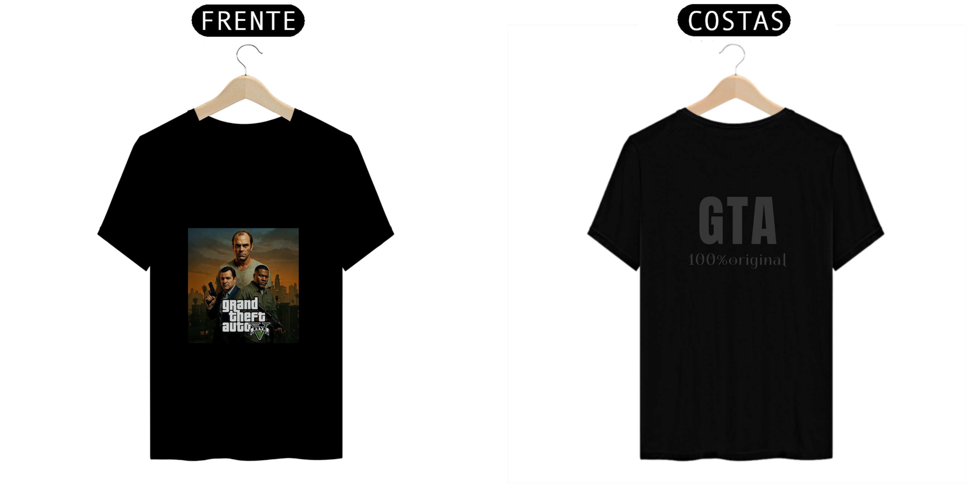 Nome do produto: Camisa do GTA estampada na frente com detalhes na costa
