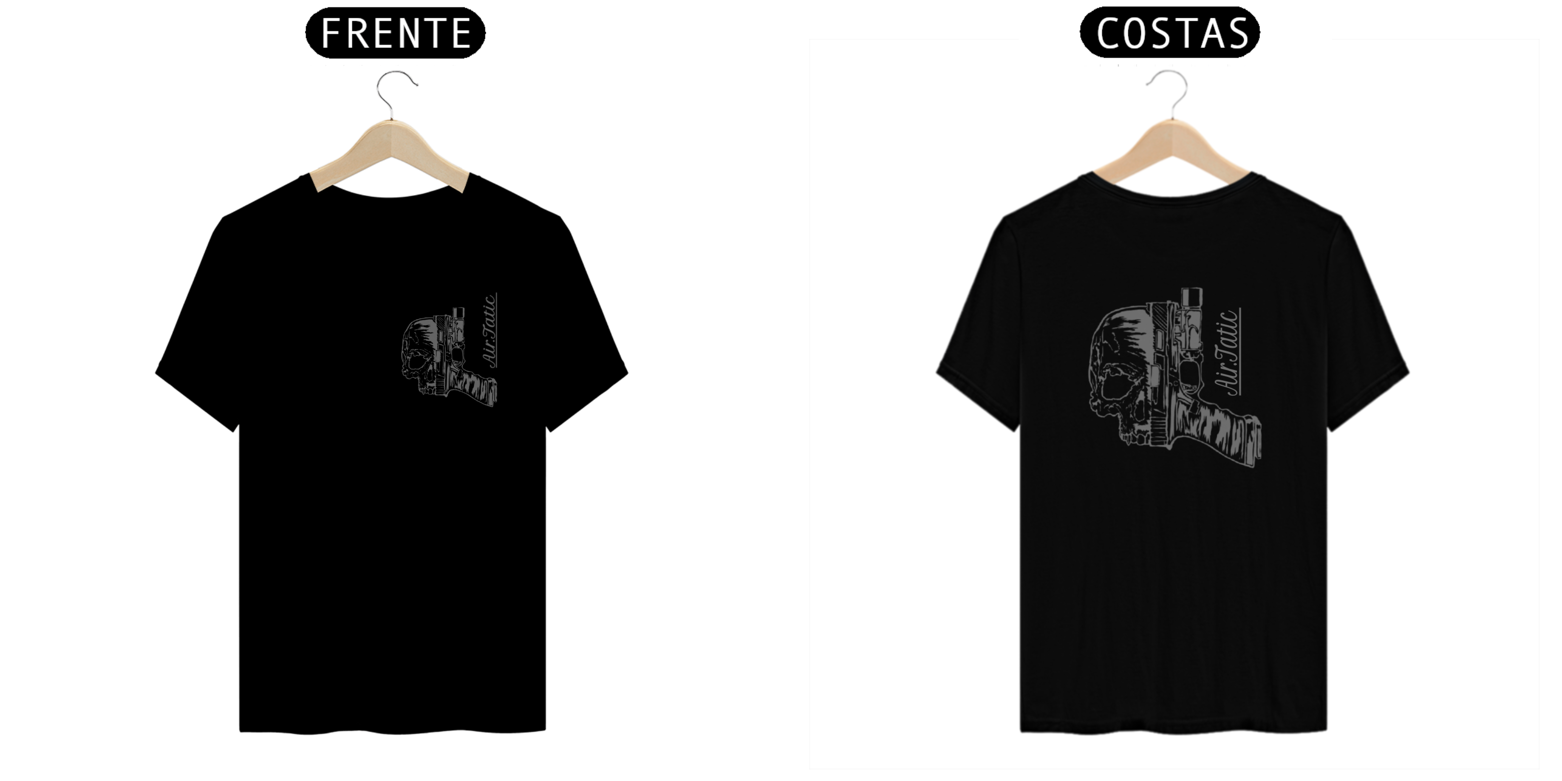 Nome do produto: Camisa Pistola+Caveira 