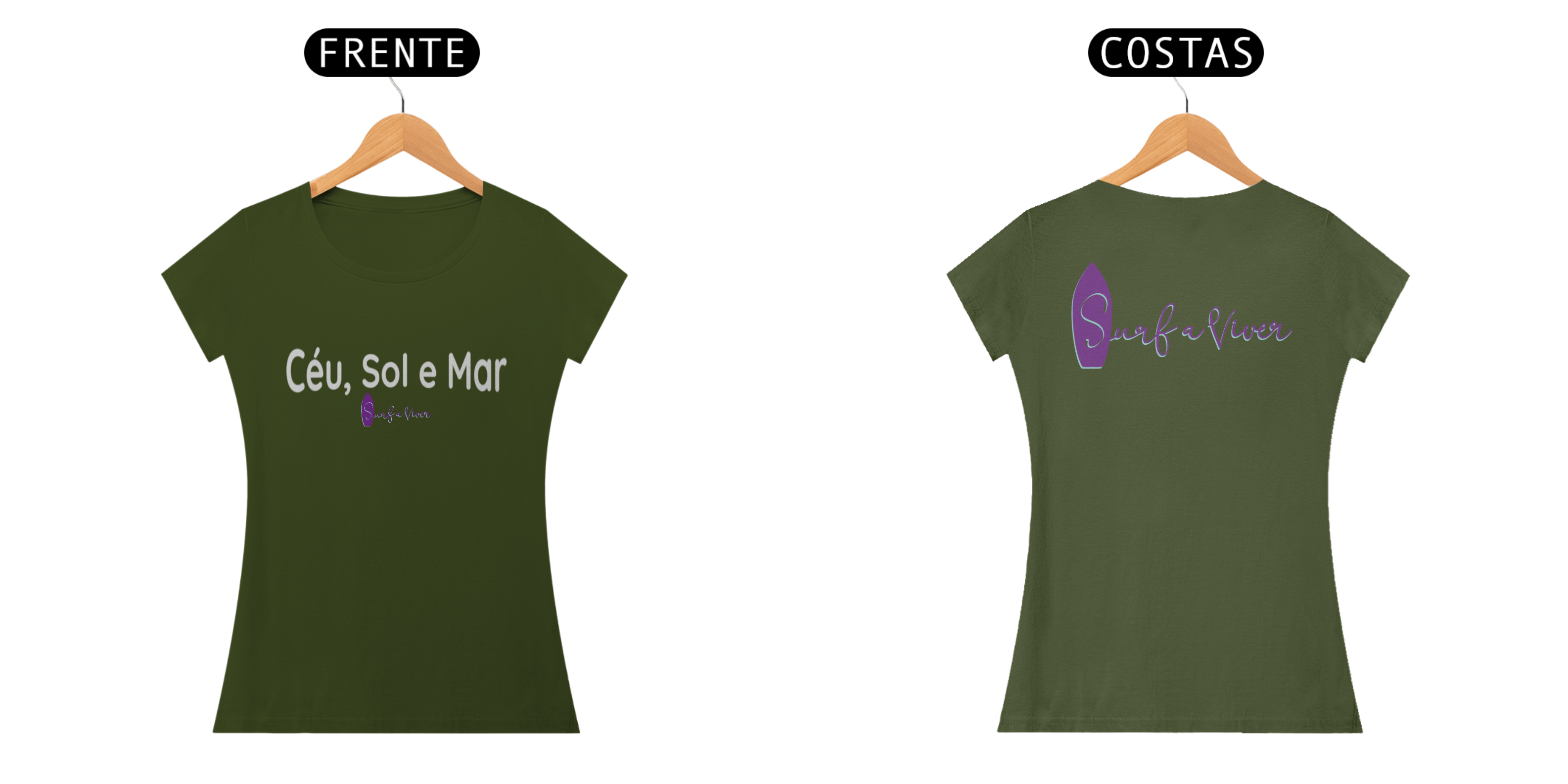 Camiseta feminina Céu, Sol e Mar.