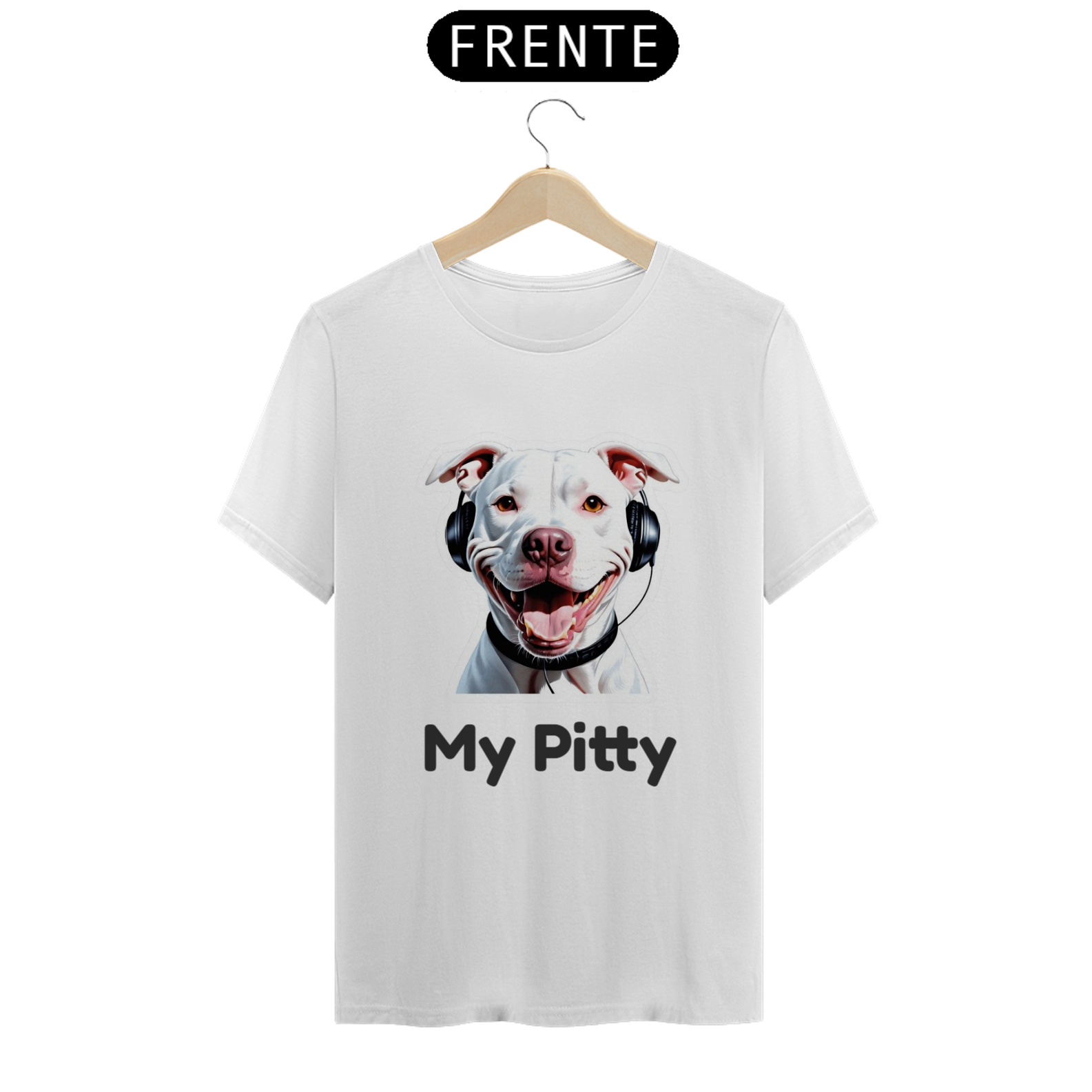 Nome do produto: Camiseta Classica Pitbull  Branco