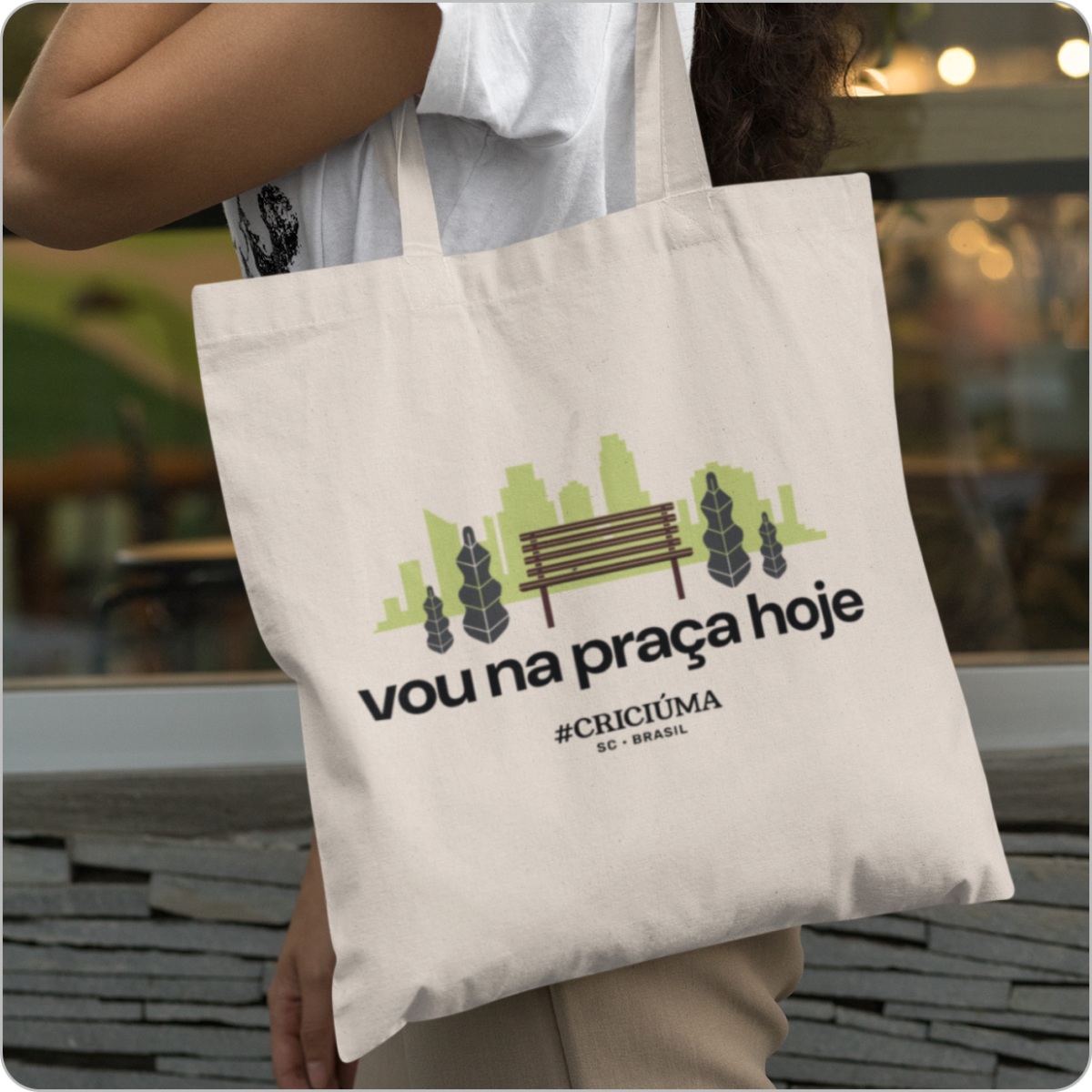 Nome do produto: Ecobag Estilosa –Vou na praça hoje 