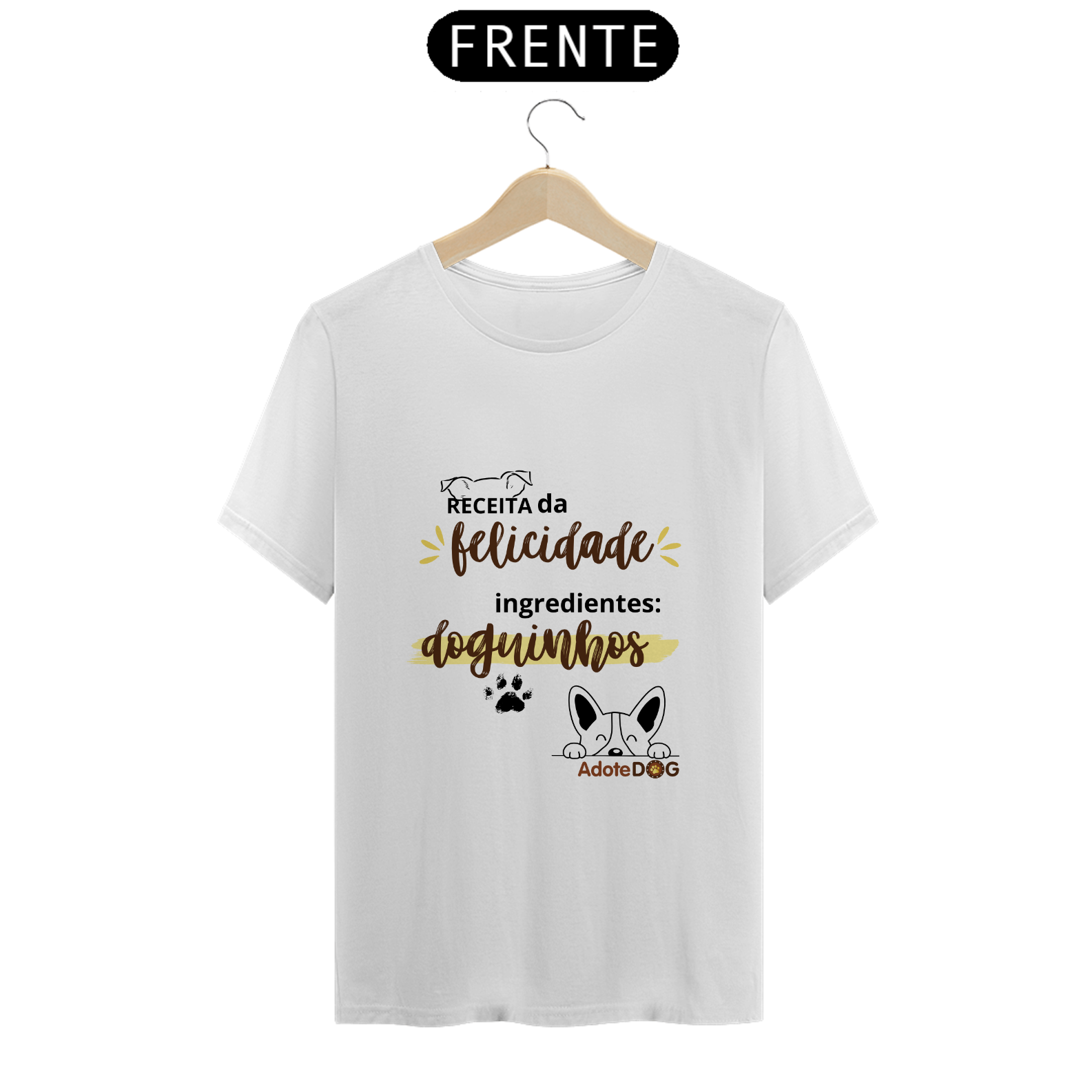 Camiseta T-Shirt Colorida Receita da Felicidade 