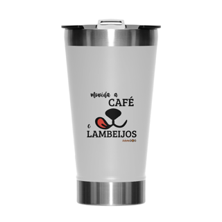 Copo Térmico Café e Lambeijos Branco