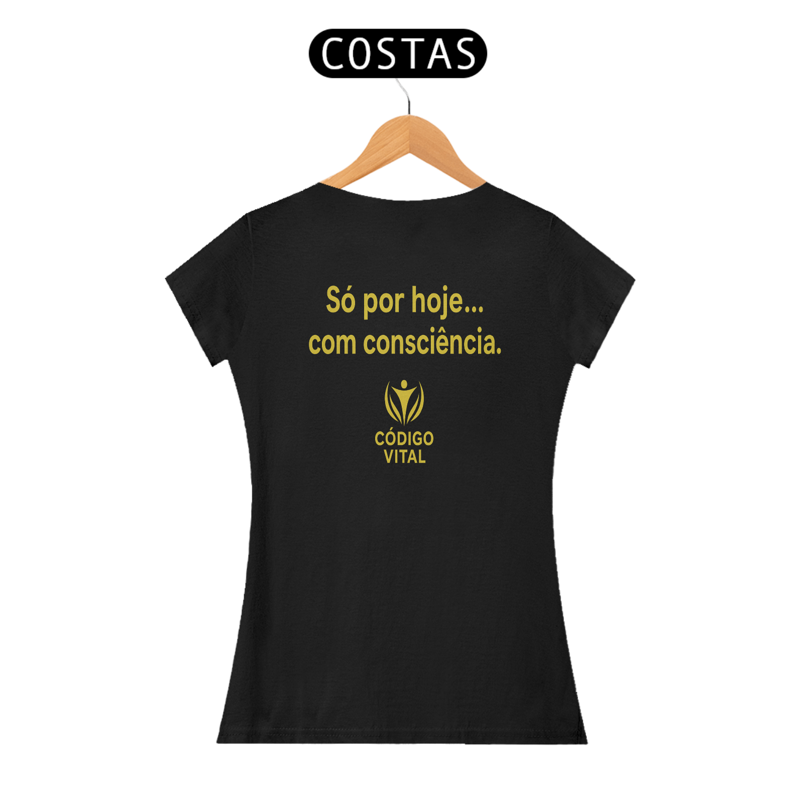 Camiseta Preta Feminina – Só por Hoje