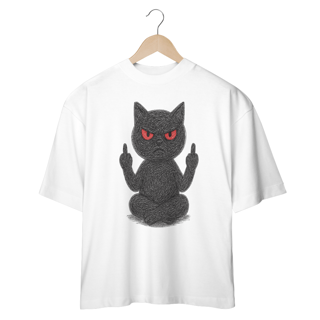 Camiseta Oversized “Gato Preto Pistola”